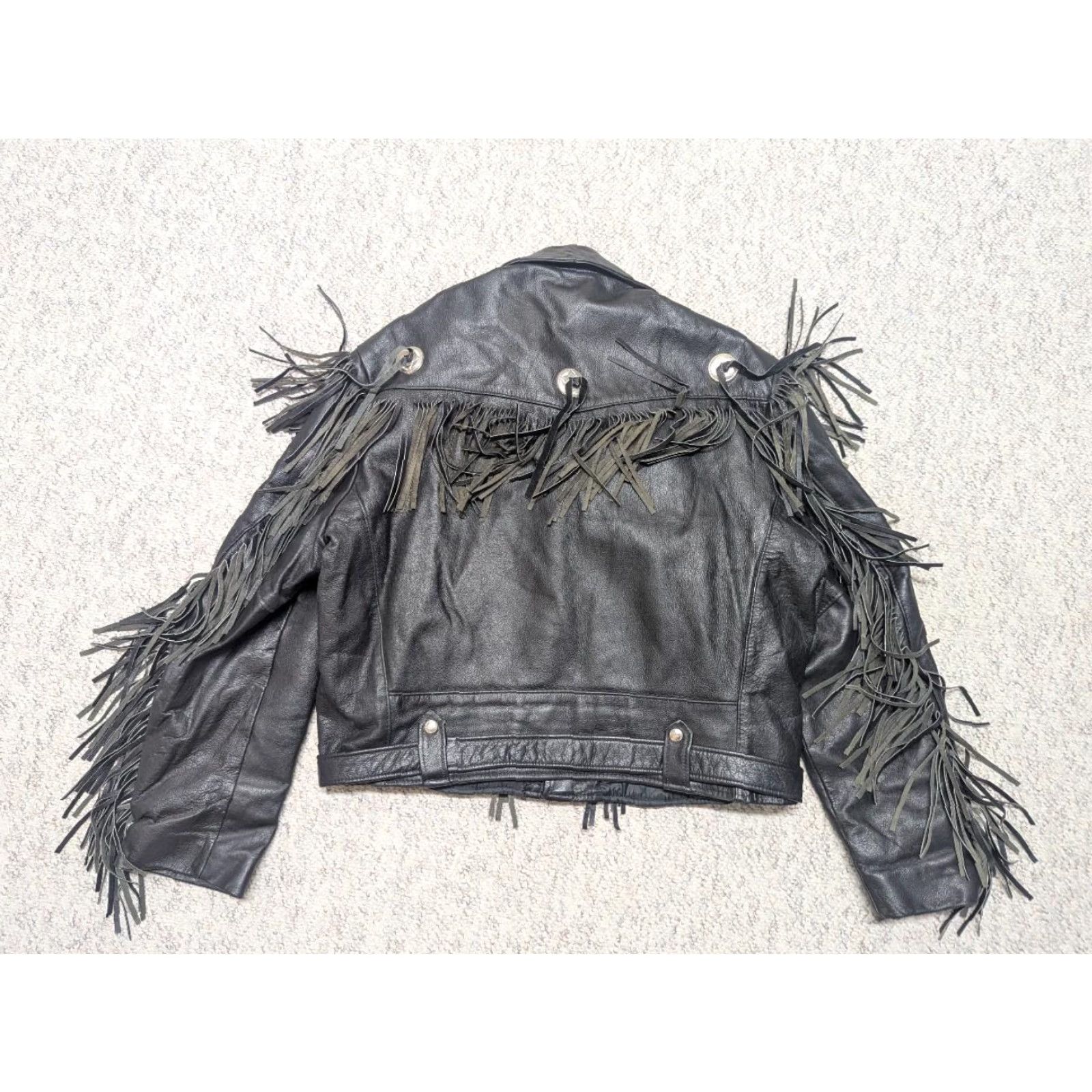 Vintage VINTAGE Excelled Motorcycle Jacket XL Black Leather 46-48 Men Concho US Made N/A Size US XL / EU 56 / 4 - 2 Thumbnail