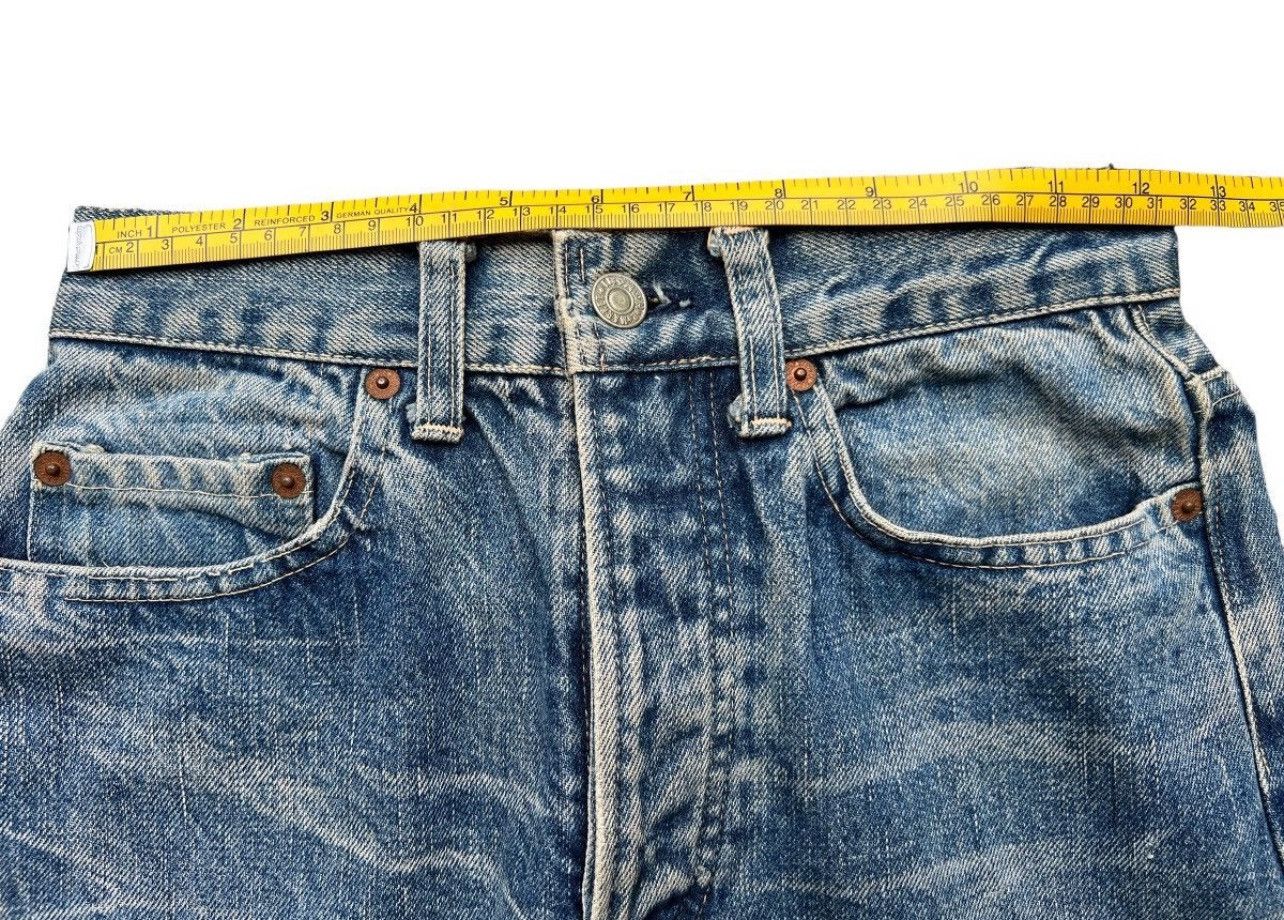 Blue Blue Japan Vintage BlueBlue Japan Selvedge Distressed Wide Jeans 24x30 Size 24" / US 00 / IT 34 - 11 Thumbnail
