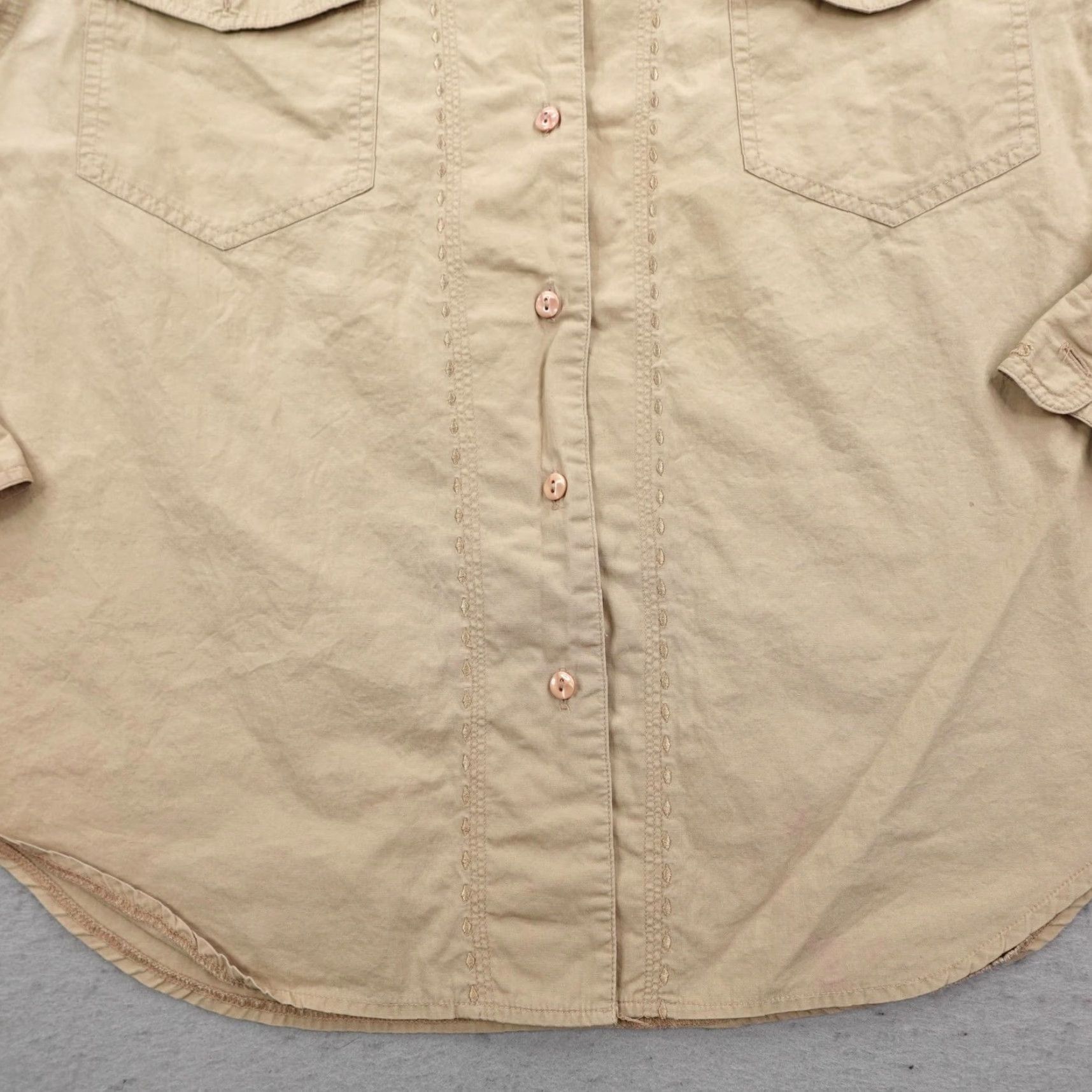Vintage VINTAGE Rockies Shirt Womens Large Beige Country Western Button Up Embroidered Size M / US 6-8 / IT 42-44 - 3 Thumbnail