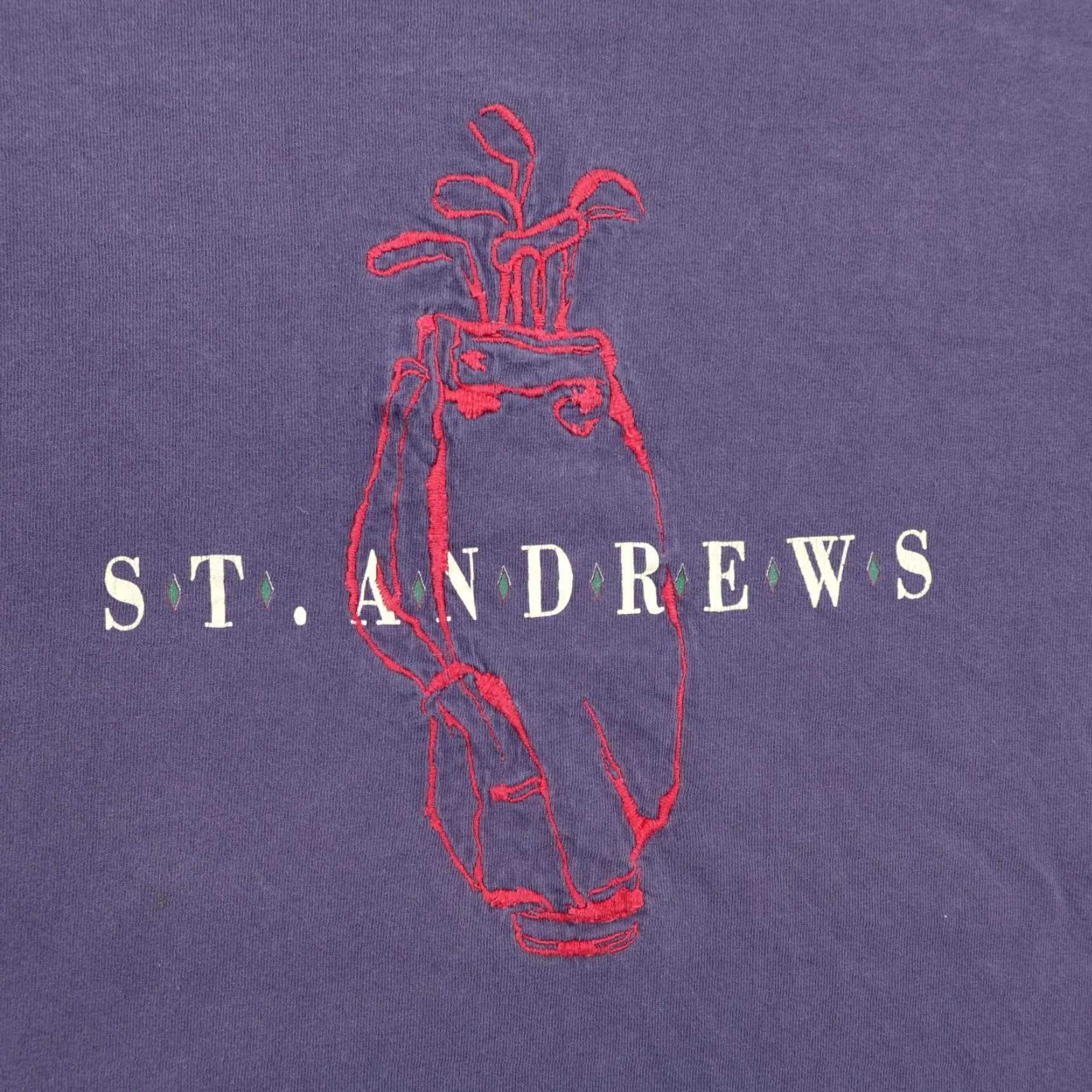 Nutmeg VINTAGE St Andrews Shirt Mens XL Blue Nutmeg Mills Golf Embroidered 90s USA Tee Size US XL / EU 56 / 4 - 2 Thumbnail