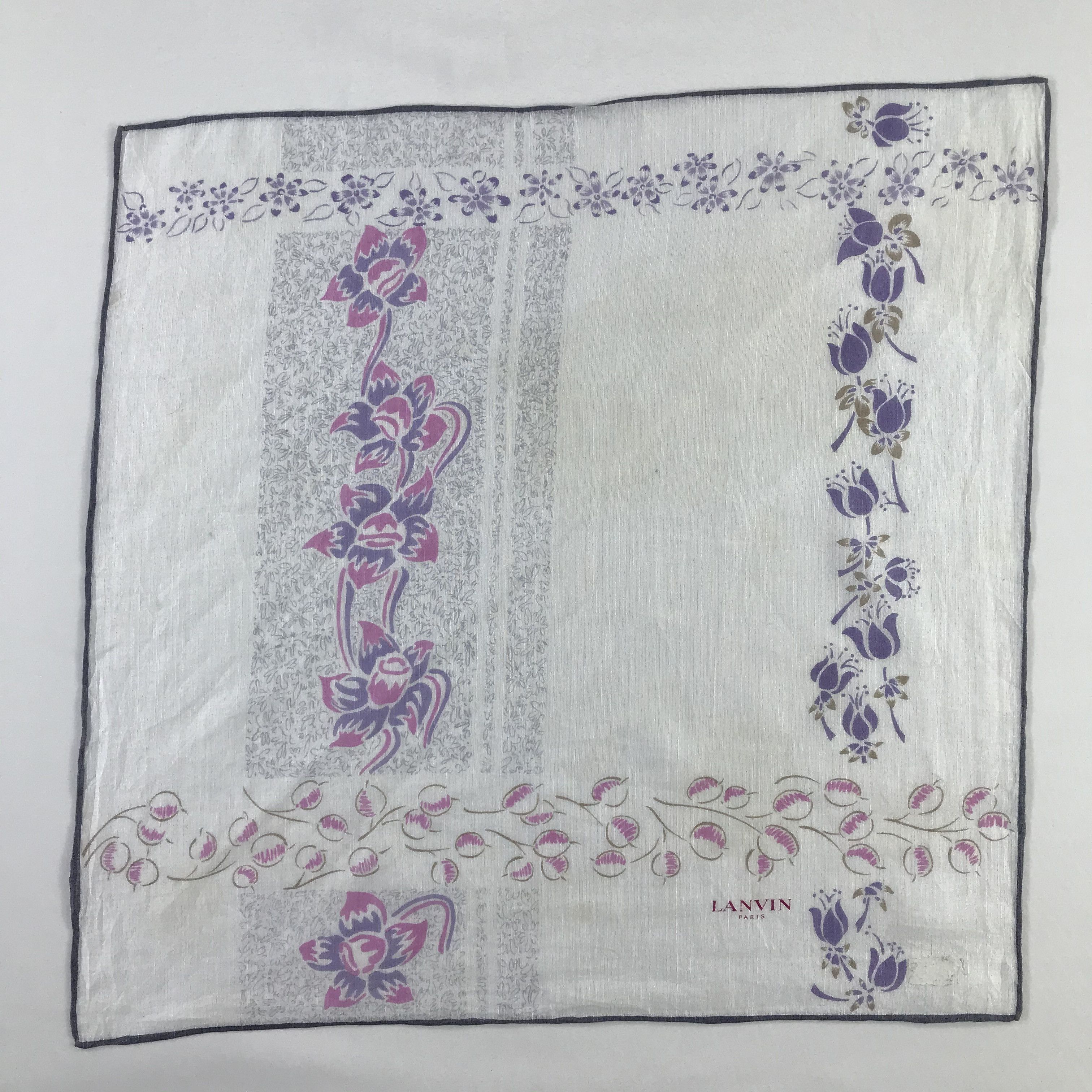 Lanvin × Vintage Lanvin Bandana / Handkerchief / Neckerchief - S958 Size ONE SIZE - 1 Thumbnail