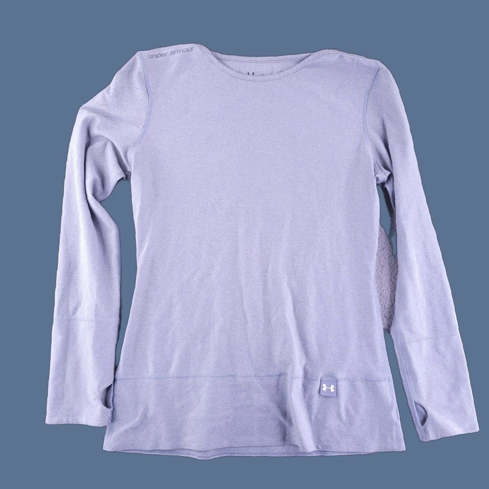 Under Armour Under Armour Shirt Womens Large Gray Long Sleeve Running Fitted Thumb Holes Size L / US 10 / IT 46 - 1 Thumbnail