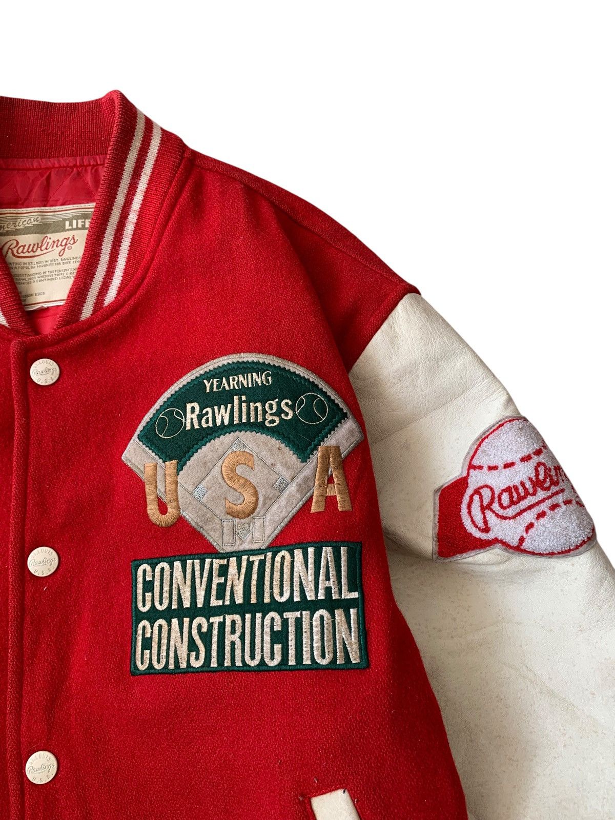 Vintage 🔥VTG RAWLINGS WOOL/LEATHER VARSITY JACKETS Size US M / EU 48-50 / 2 - 7 Thumbnail