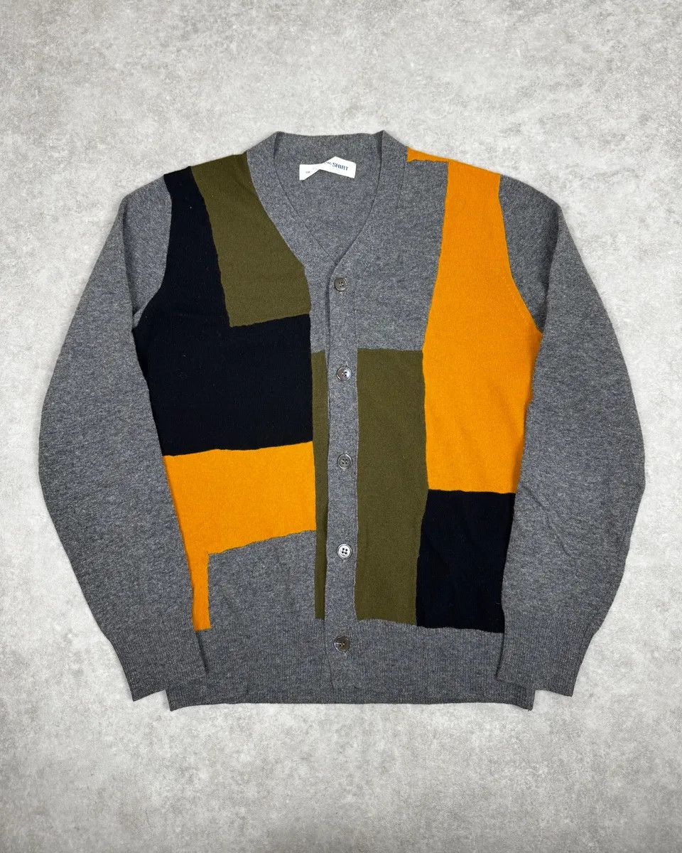 Comme des Garcons Comme des Garçons SHIRT Grey Patchwork Yellow Wool Cardigan Sweater Size US S / EU 44-46 / 1 - 1 Thumbnail