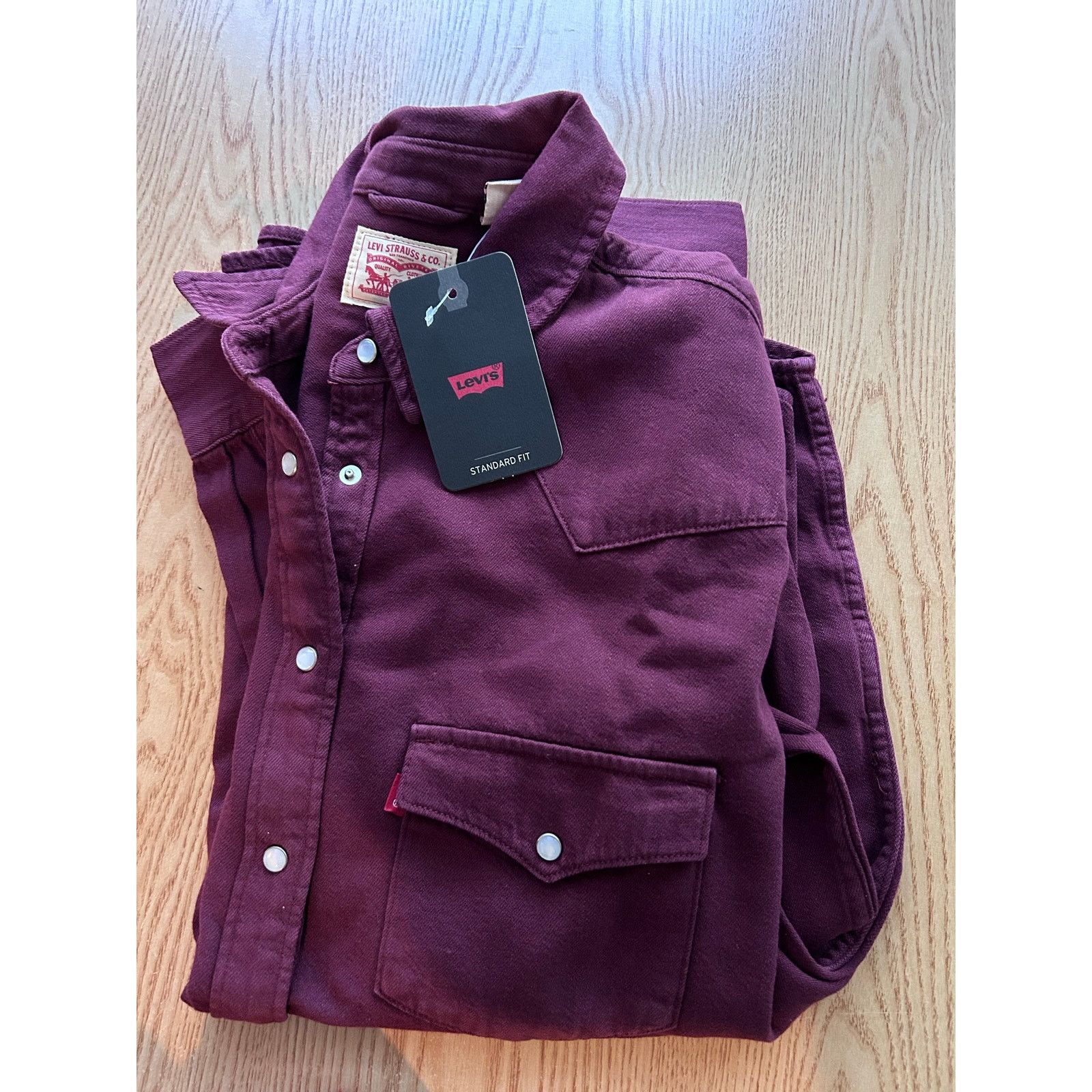 Levi's New Women’s Levi’s Collared Jean Shirt Snap Buttons Large Size L / US 10 / IT 46 - 7 Thumbnail