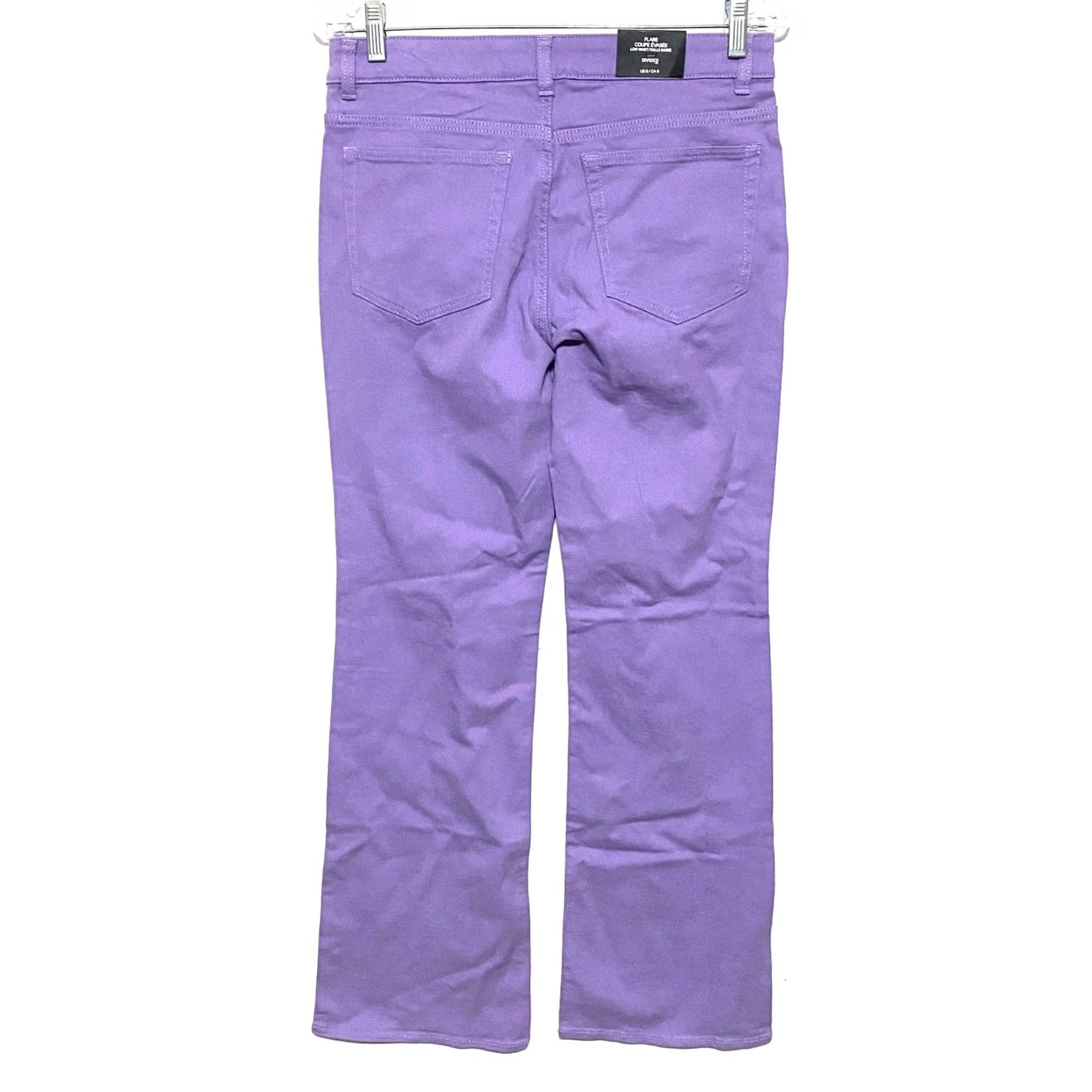 H&M Jeans Womens 8 Purple Pastel Flare Low Waist Denim Stretch Spring Boho NWT Size 30" / US 8 / IT 44 - 2 Thumbnail