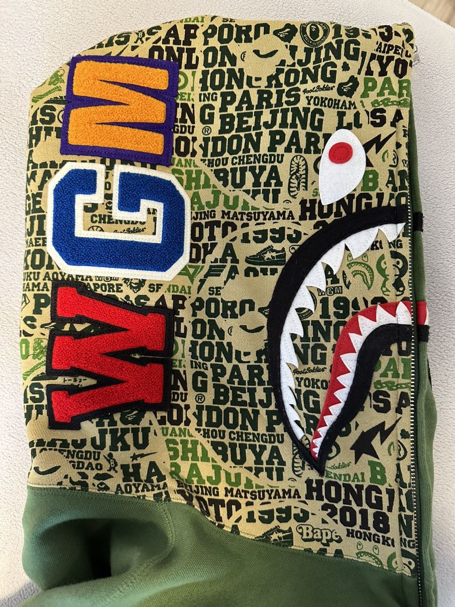 Bape Bape XXV Cities Camo Shark Full Zip Hoodie Size US XXL / EU 58 / 5 - 4 Thumbnail