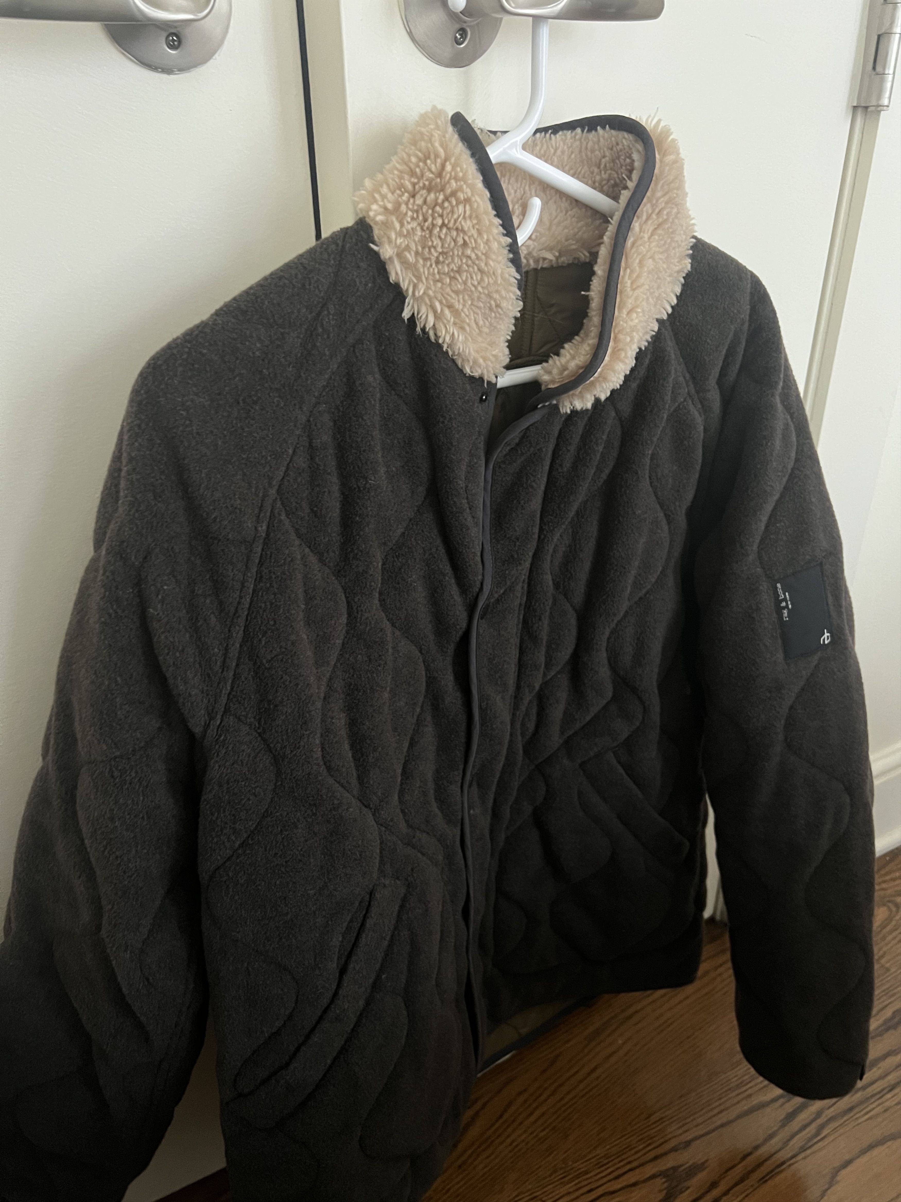 Rag & Bone Rag & Bone Quilted Fleece Jacket with Sherpa Collar Size US M / EU 48-50 / 2 - 3 Thumbnail