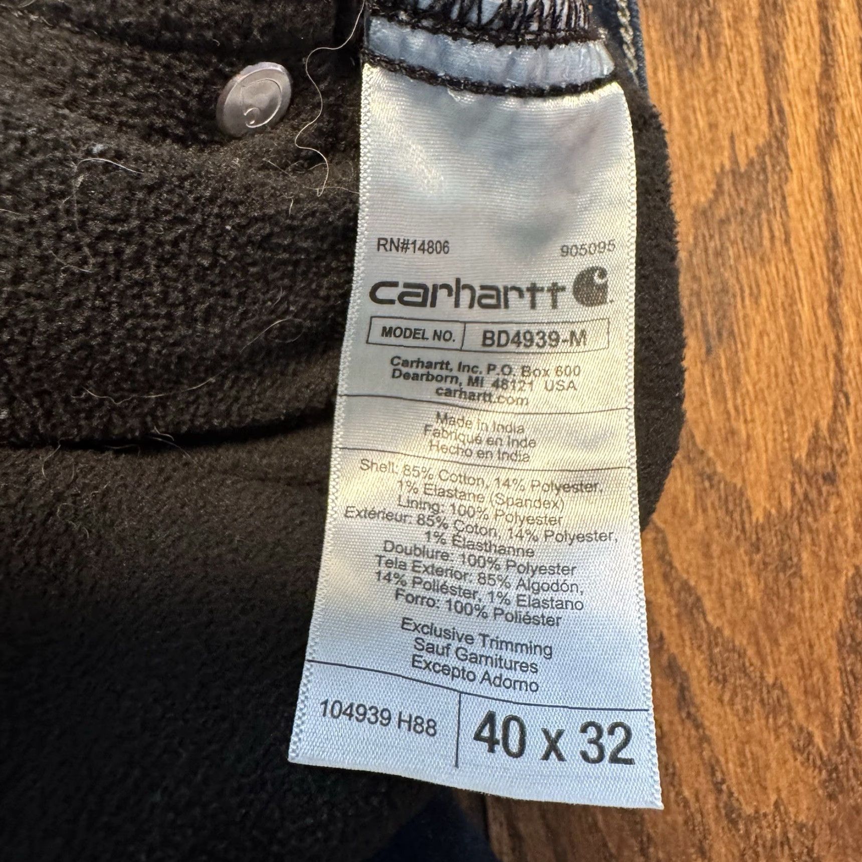 Carhartt Carhartt Jeans Relaxed Fit Fleece Lined Insulated Blue Denim 40x32 104939 H88 Size US 40 / EU 56 - 7 Thumbnail