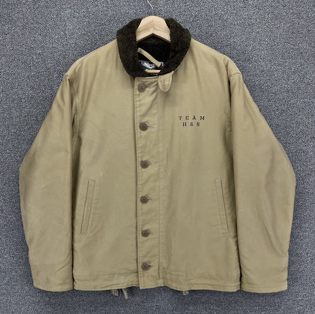 Vintage Vintage Hide and Seek Shearling Sherpa Military Jacket Size US M / EU 48-50 / 2 - 1 Thumbnail