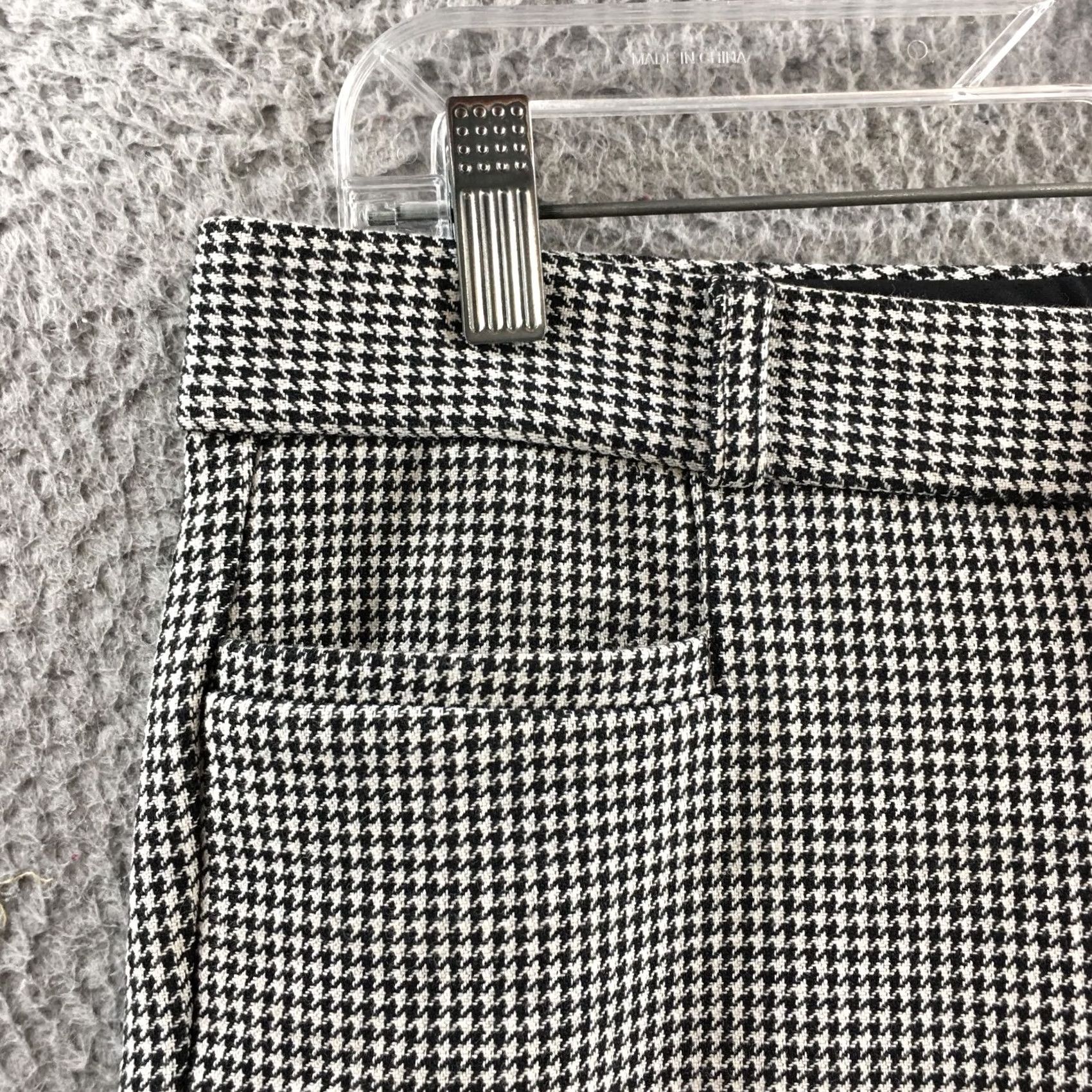 Banana Republic Banana Republic Sloan Dress Pants Womens 4S Black Houndstooth Mid Rise Zip Flat Front Pockets Skinny Classic Mens/Women? Size 27" / US 4 / IT 40 - 2 Thumbnail