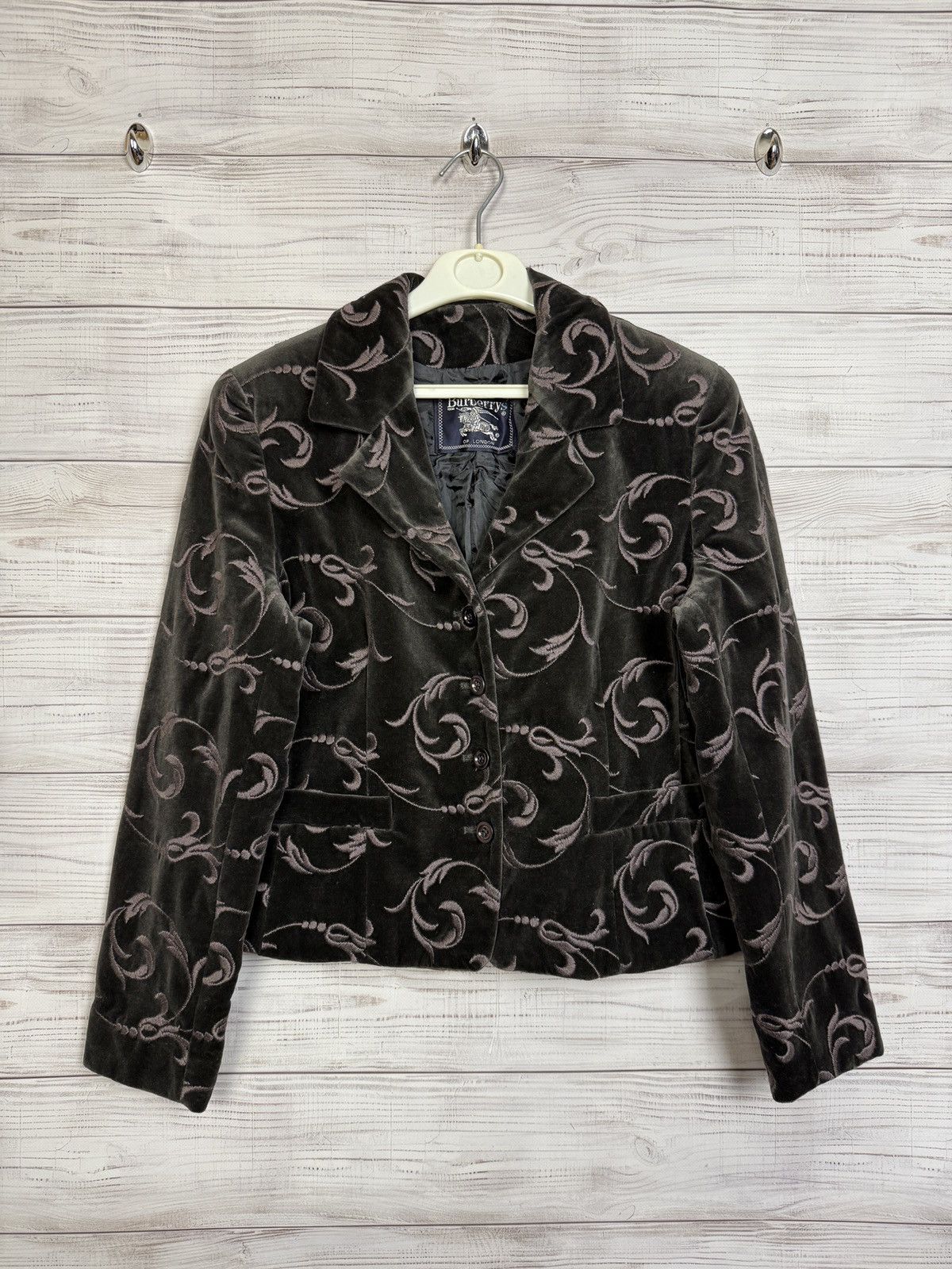 Burberry Velvet Jacket Over Logo Size Us 6