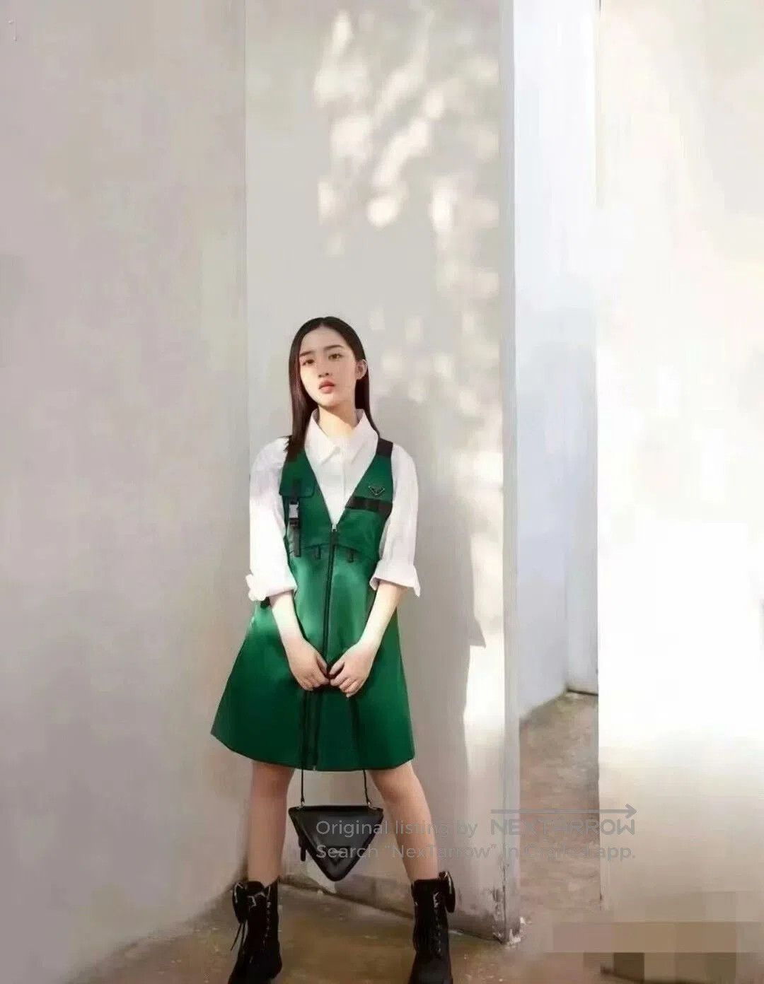 Prada Prada Green Nylon Dress with Straps. Size XS / US 0-2 / IT 36-38 - 8 Thumbnail