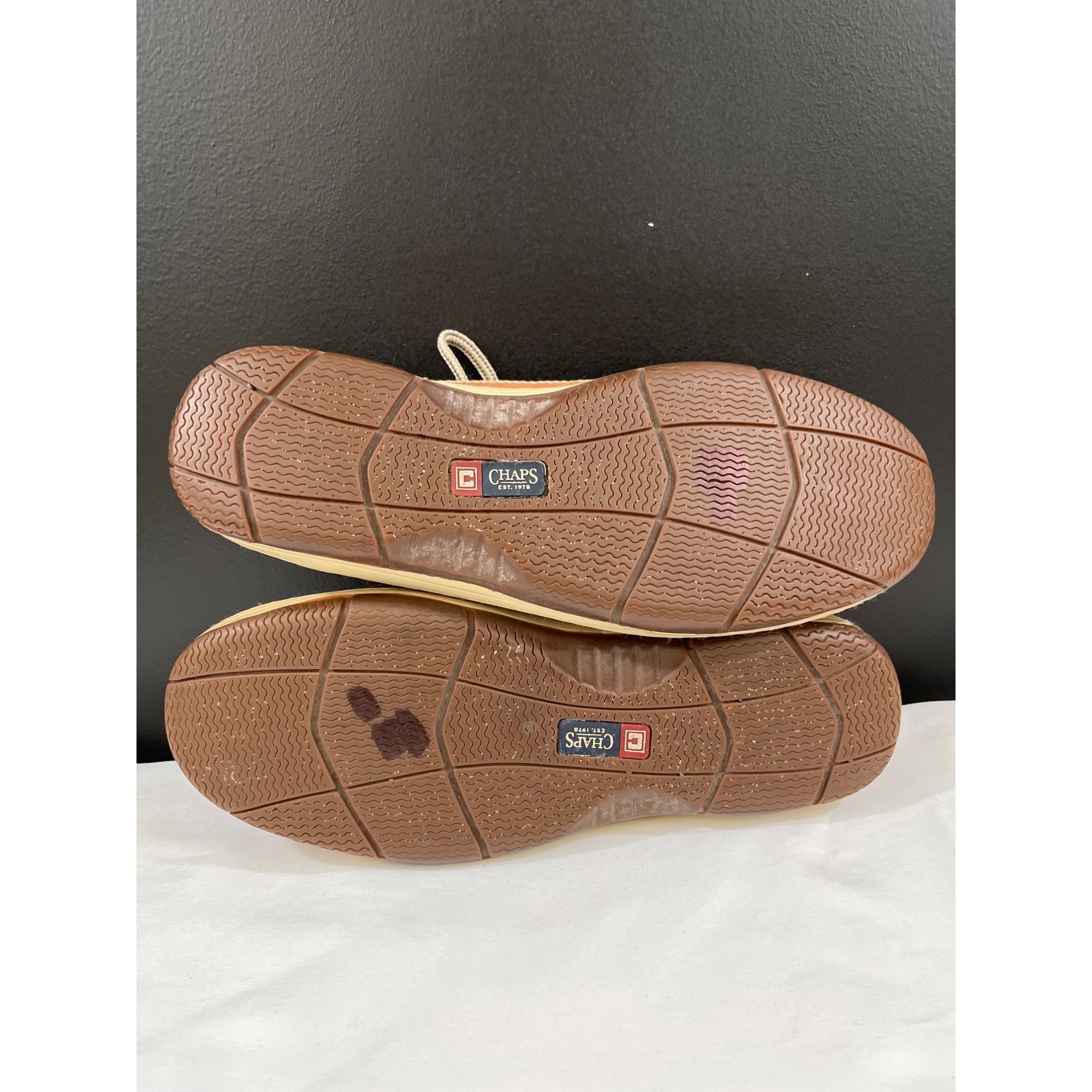 Chaps Chaps Men's Tan Leather Boat Shoes/Lace Up Size 10.5M SKU 59 Size US 10.5 / EU 43-44 - 3 Thumbnail