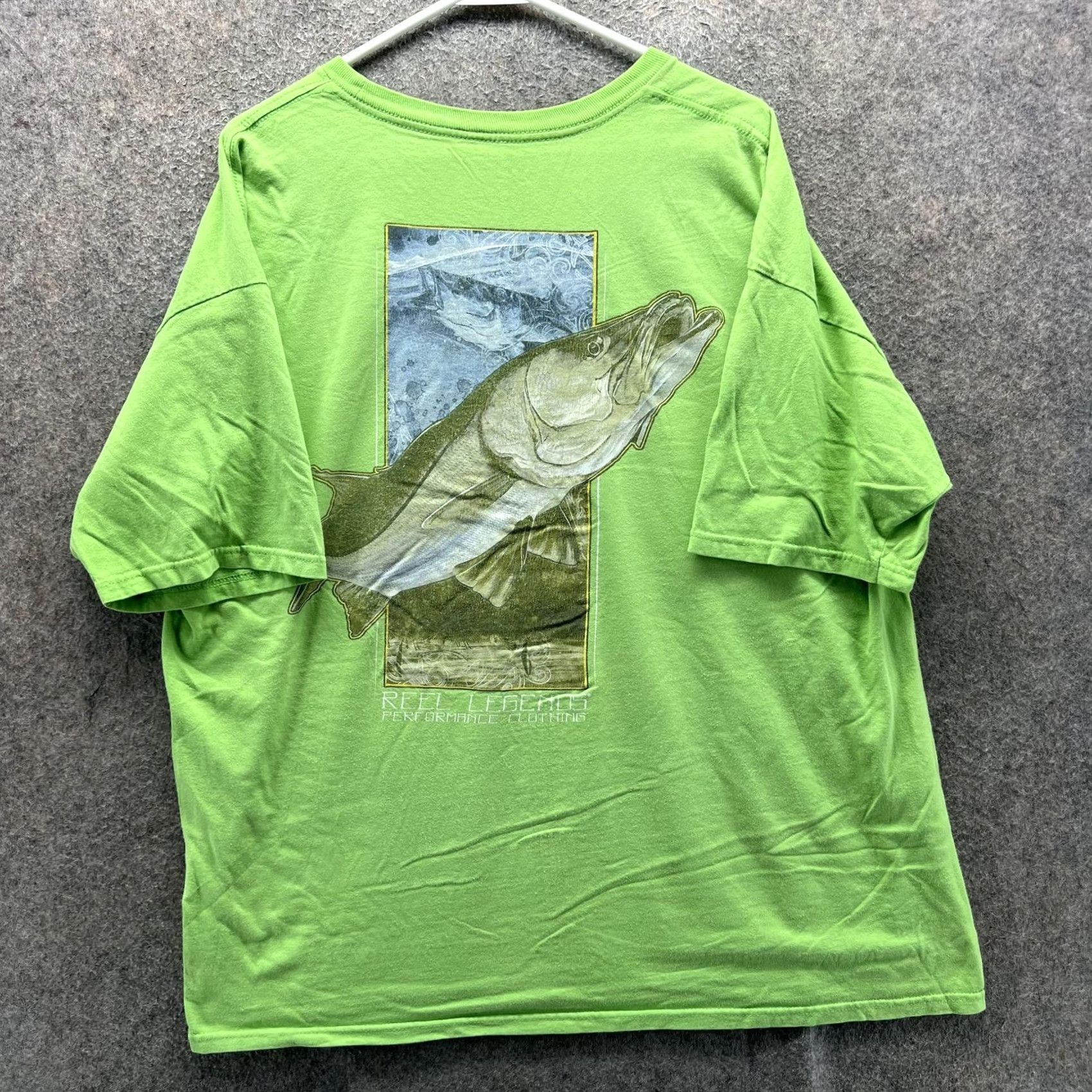 Vintage Reel Legends Shirt Mens XL Green Fish Graphic Performance Tee Outdoor Fishing Size US XL / EU 56 / 4 - 2 Thumbnail