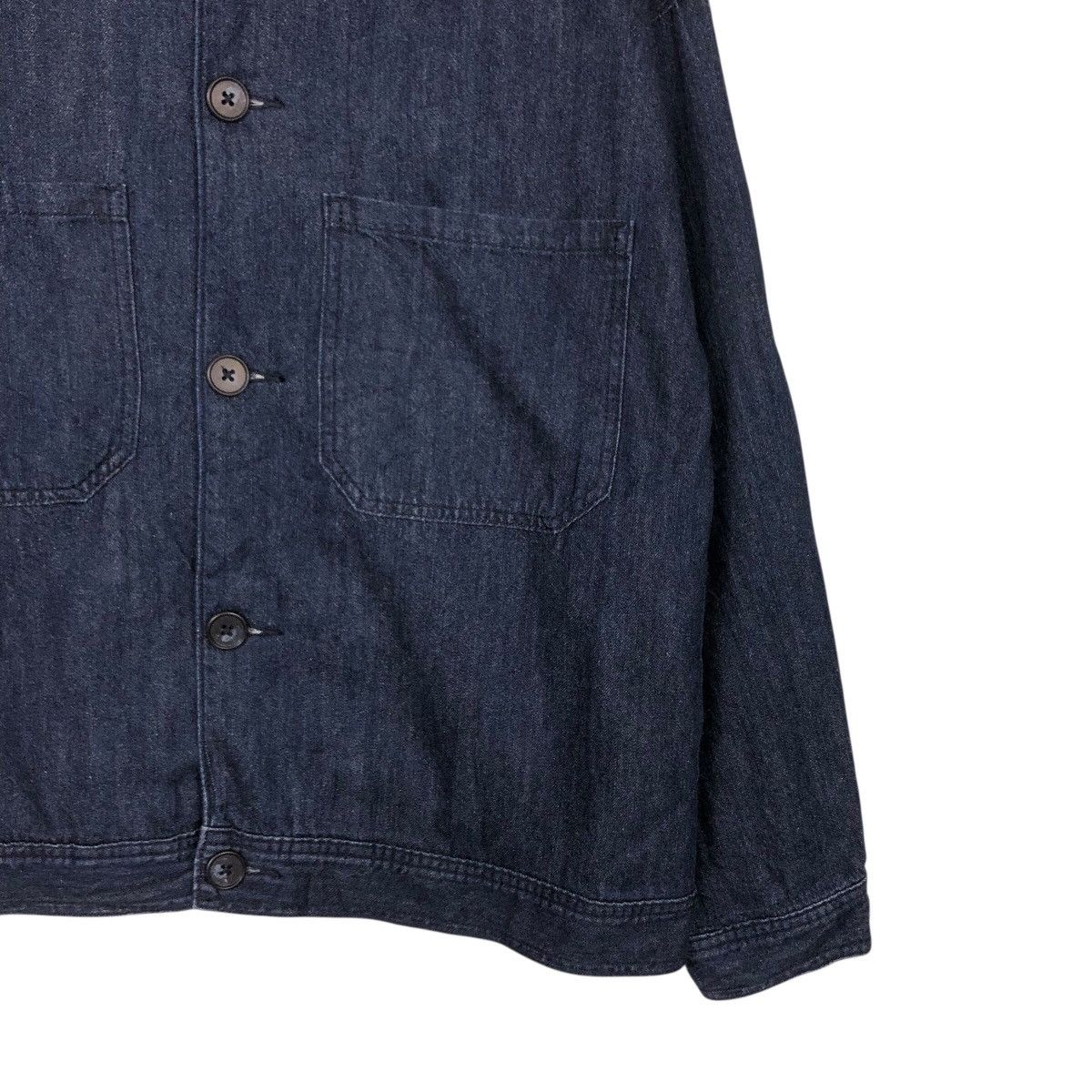 Japanese Brand 📌Vintage Denim Biker Chore Jacket Gu Indigo Issey Miyake Size US L / EU 52-54 / 3 - 6 Thumbnail
