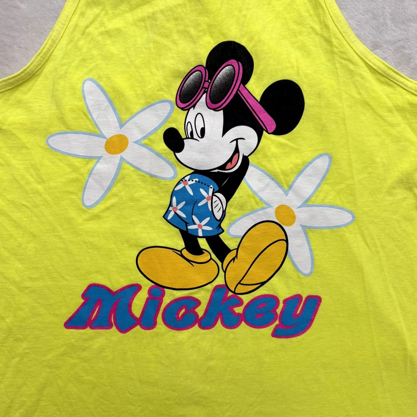 Mickey Unlimited Mickey Unlimited Tank Dress Womens One Size Yellow Floral Summer Beach Disney Sleeveless Scoop Neck Strappy Size ONE SIZE - 2 Thumbnail