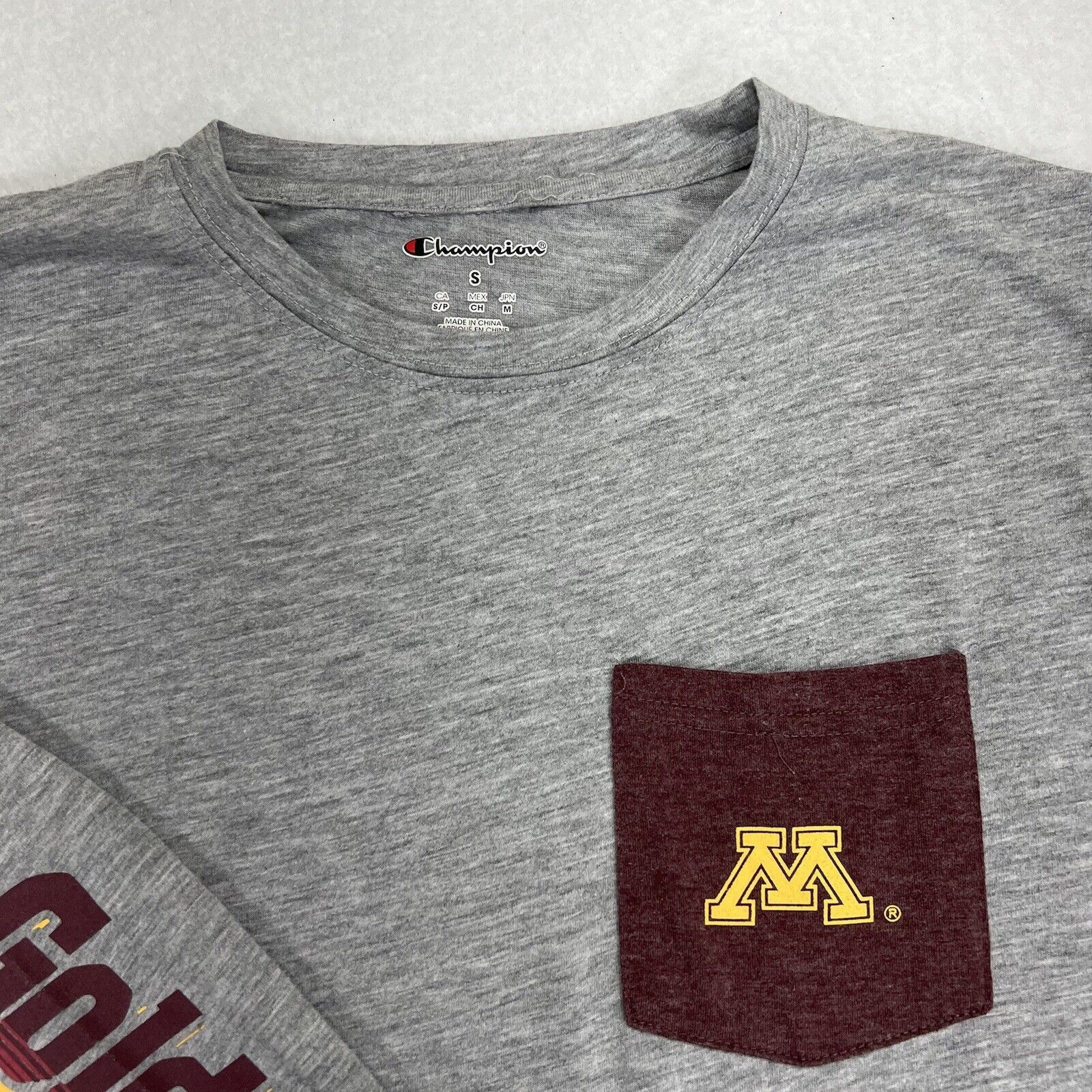 Champion Champion Minnesota Gophers Gray Pocket Graphic T Shirt Size US S / EU 44-46 / 1 - 3 Thumbnail