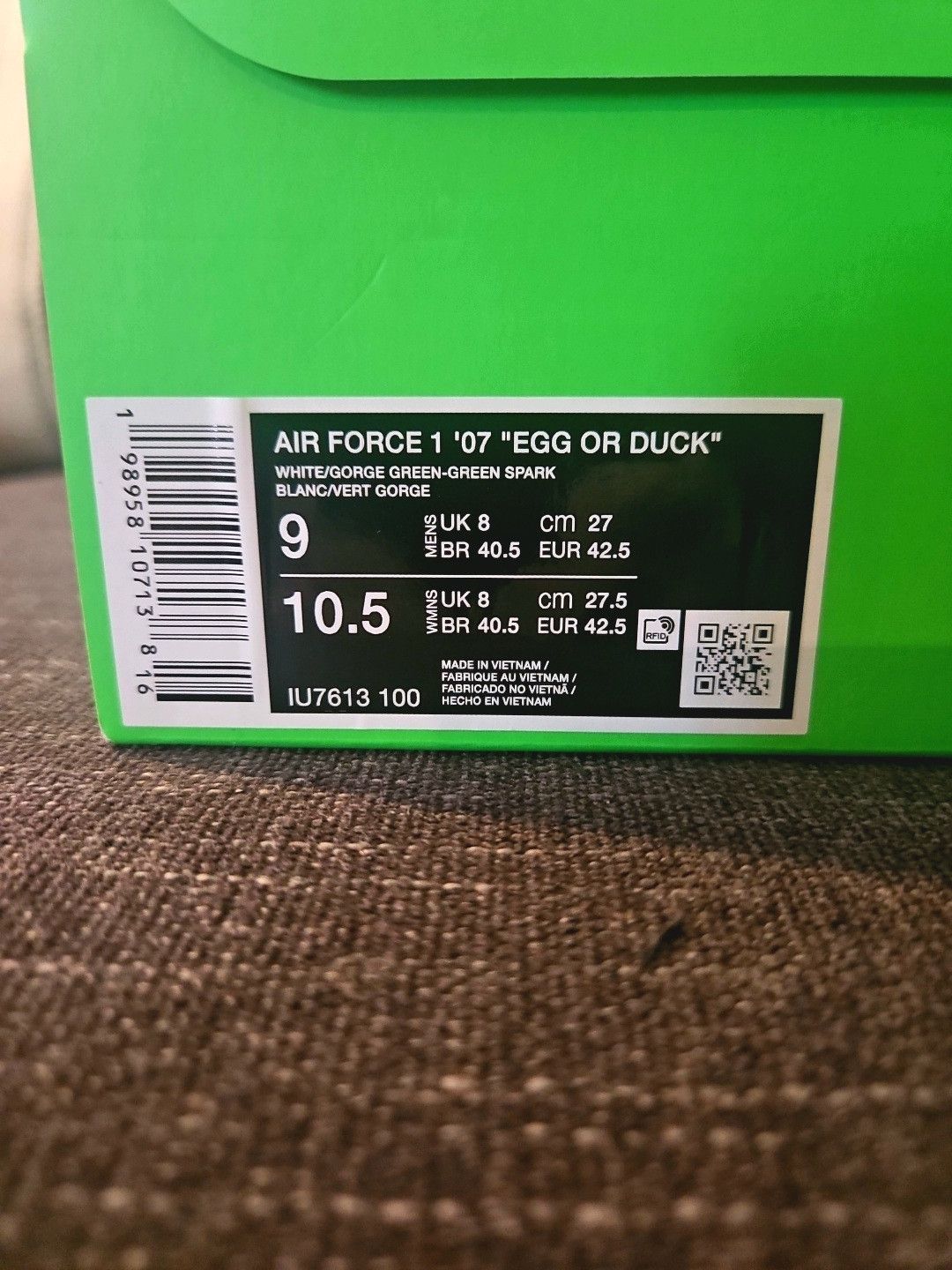 Nike *LIMITED EDITION* Nike AF1 X DOAF "Duck Or Egg" Size 9 (DS) Size US 9 / EU 42 - 6 Thumbnail