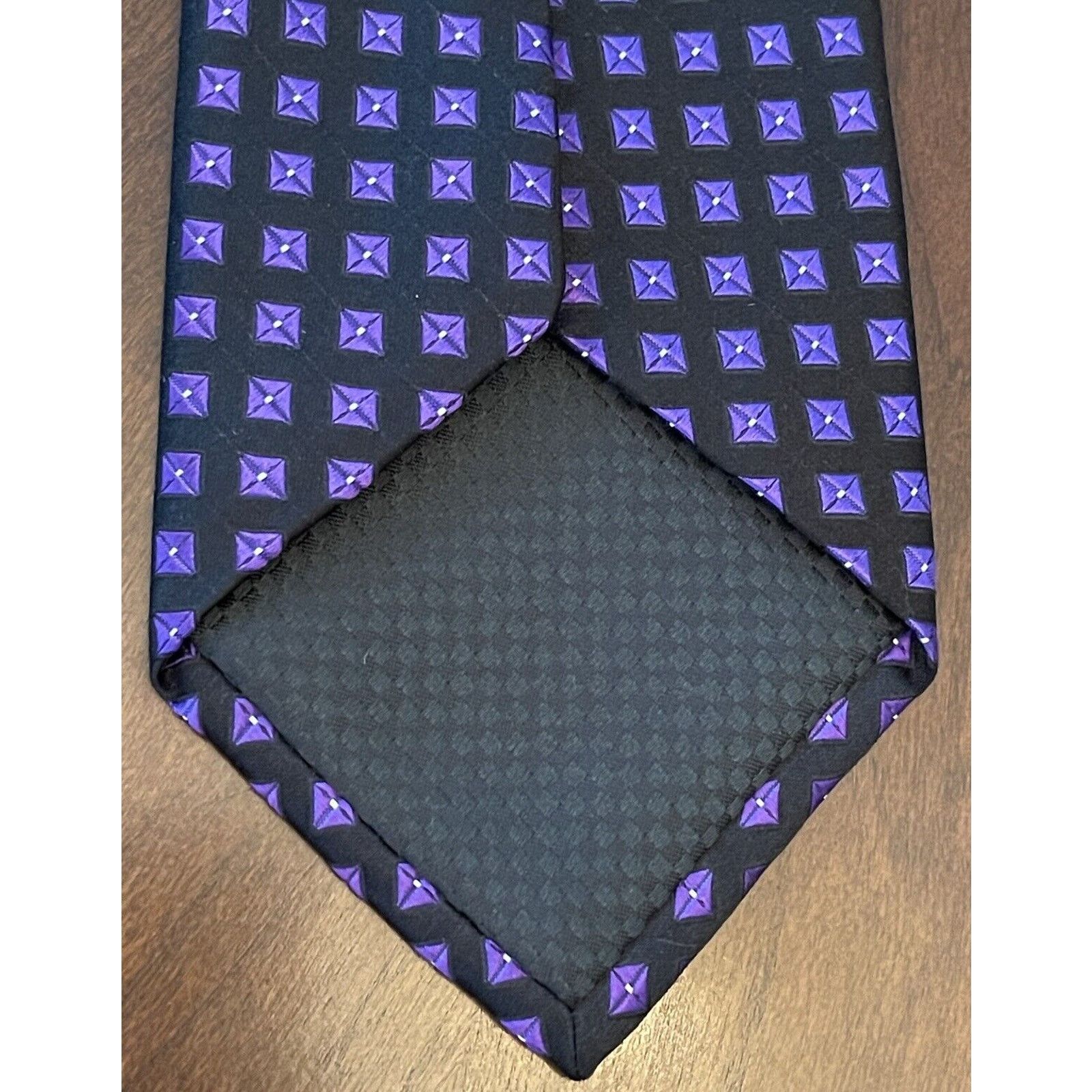 Sean John Sean John Black Purple 100% Silk Mens Neck Tie Made In China Size ONE SIZE - 2 Thumbnail