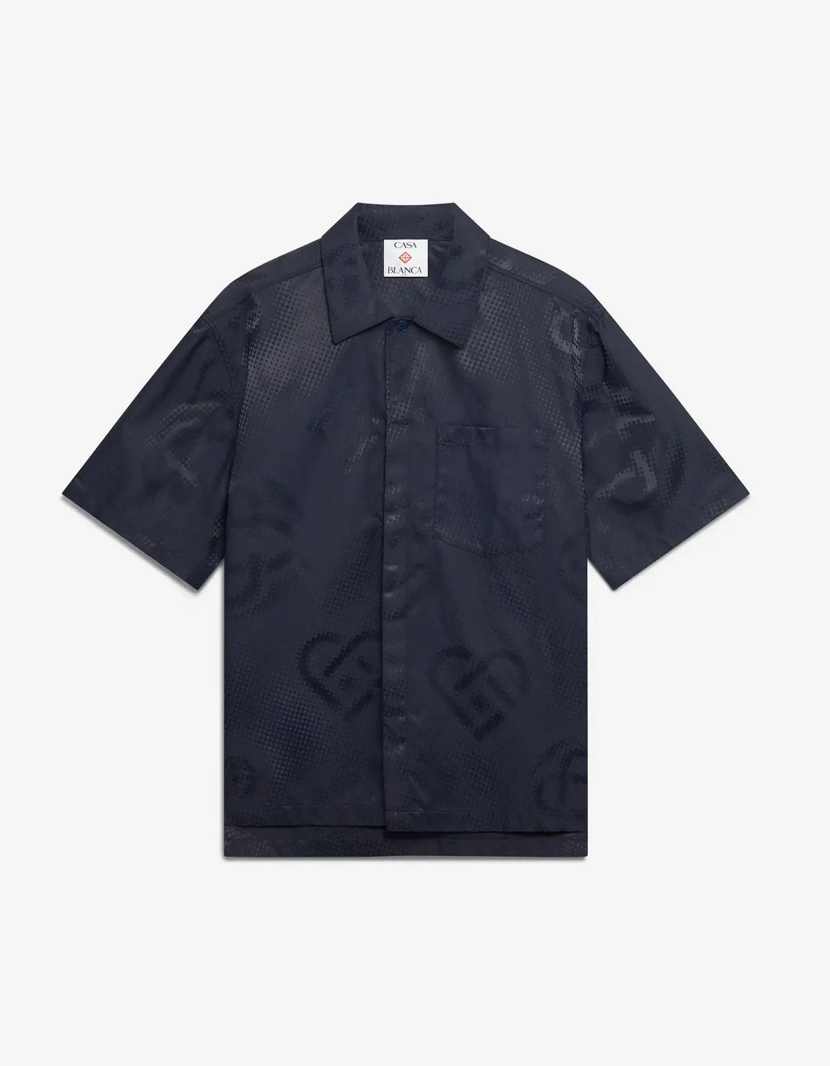 Casablanca Casablanca Blue Half Tone Monogram Short Sleeve Shirt Size US S / EU 44-46 / 1 - 1 Thumbnail