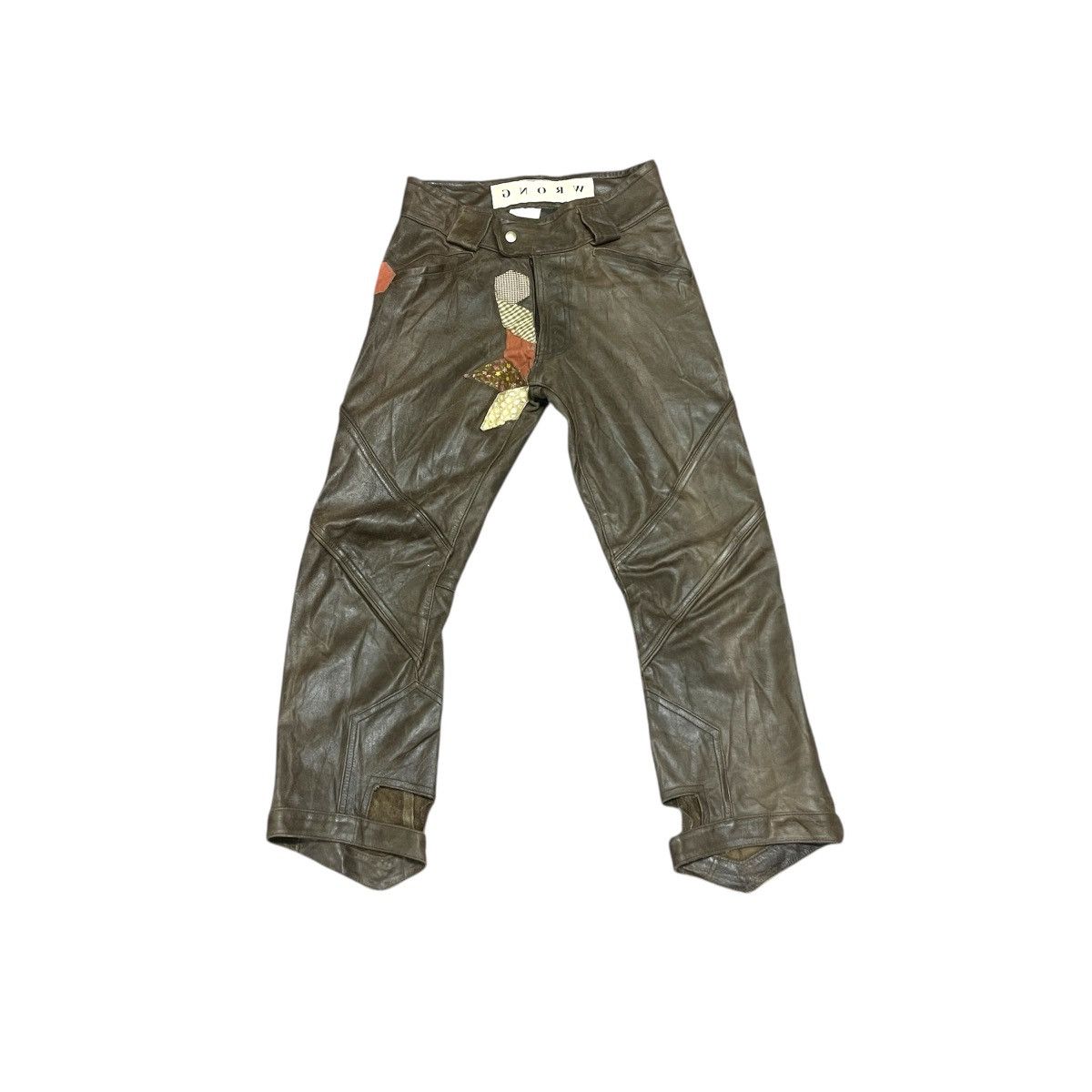 Vintage Wrong Seditionaries Patches Cowhide Leather Pants