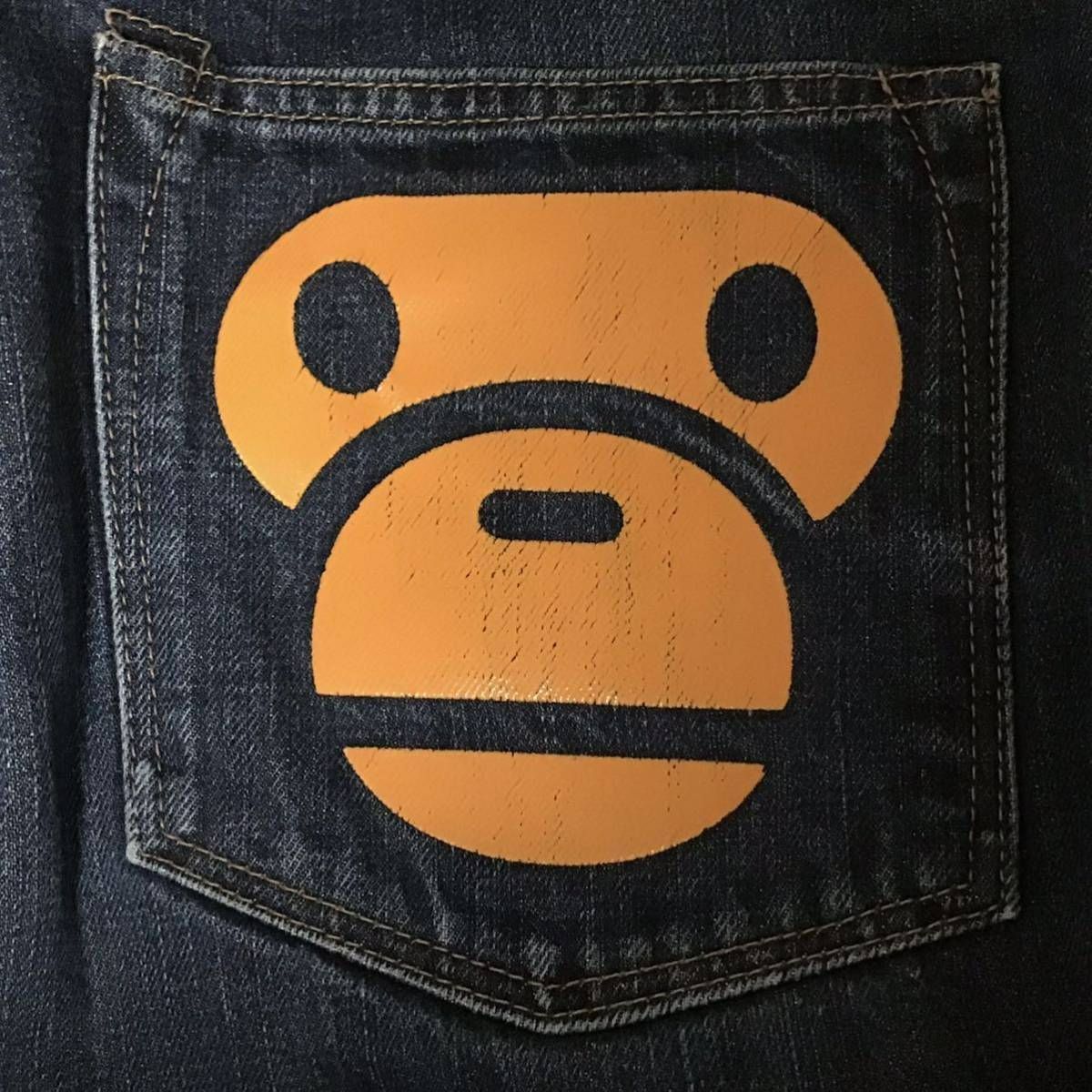 Bape A BATHING APE Baby Milo Denim Pants Indigo M Size US 30 / EU 46 - 3 Thumbnail