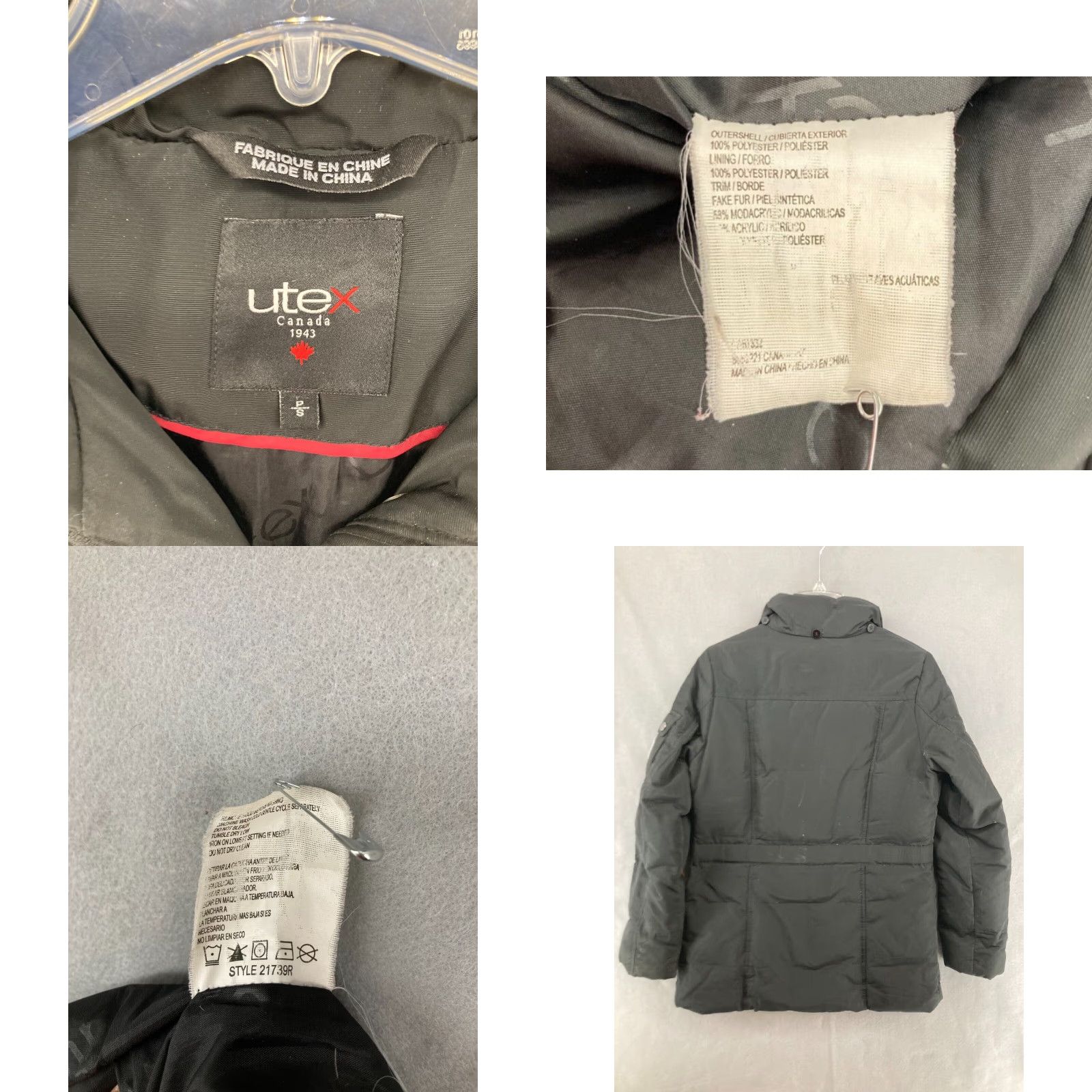 Vintage UTEX Jacket Womens Small Winter Insulated Outdoor Ski - Black - Polyester Softshell Coat - Adult Women - Size S - Anorak - Casual Winter Gear Size S / US 4 / IT 40 - 8 Thumbnail