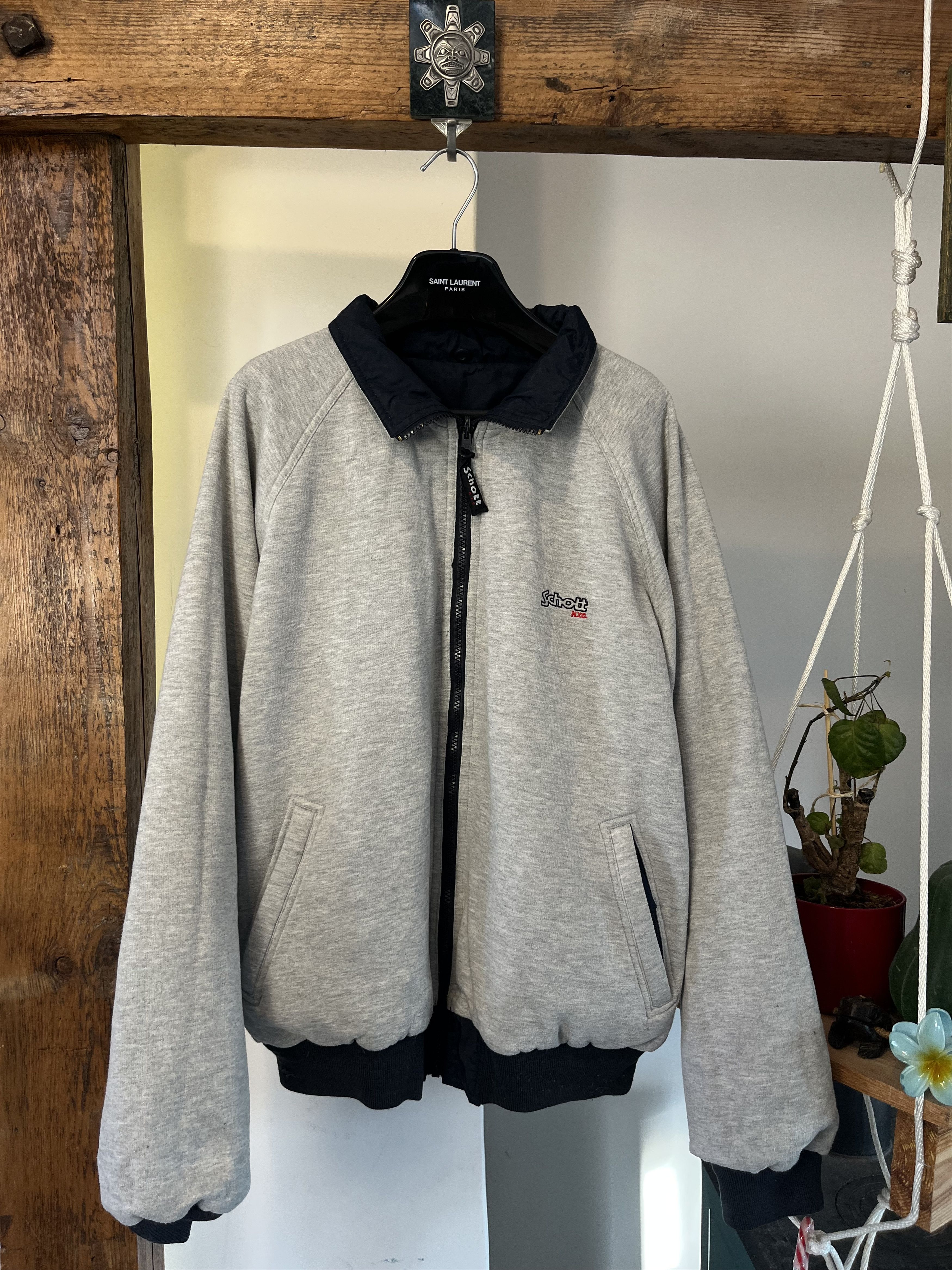 Schott × Vintage 90s Vintage Schott NYC Reversible Varsity Jacket Made in USA Size US XL / EU 56 / 4 - 3 Thumbnail