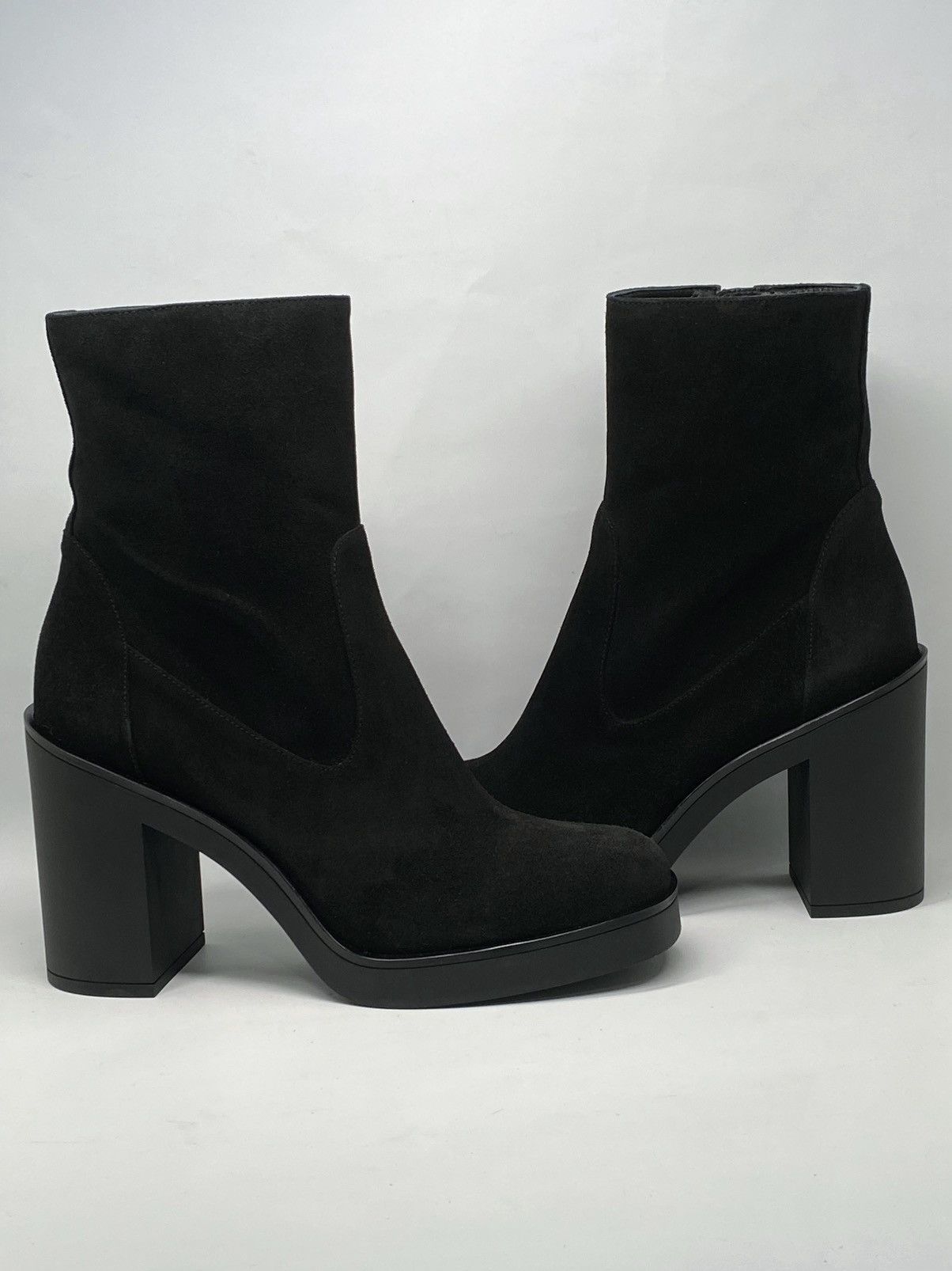 Stuart Weitzman Suede Platform Zipped Booties size 9.5