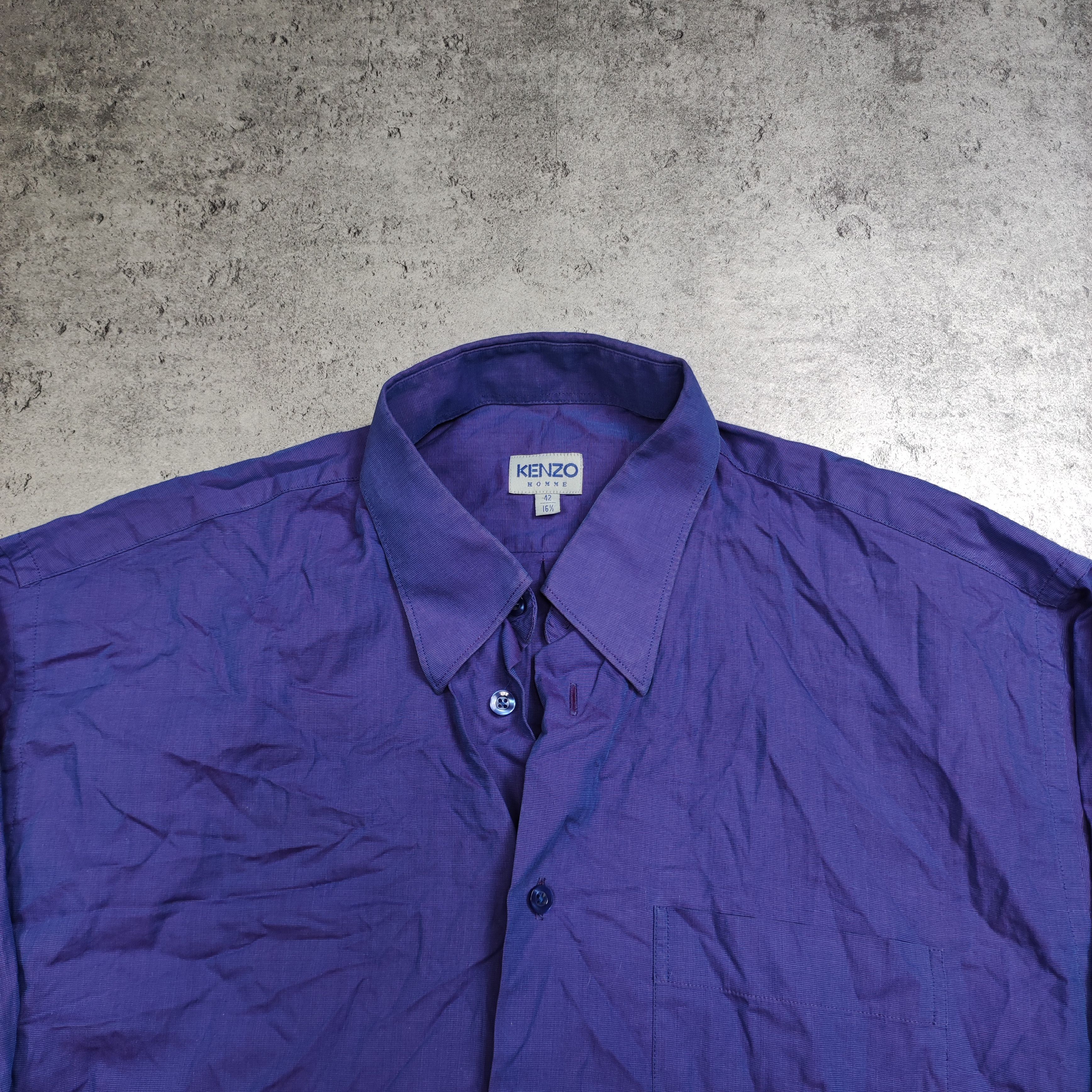 Kenzo RARE Kenzo Paris Homme Purple Sleeve Logo Shirt Size US L / EU 52-54 / 3 - 4 Thumbnail