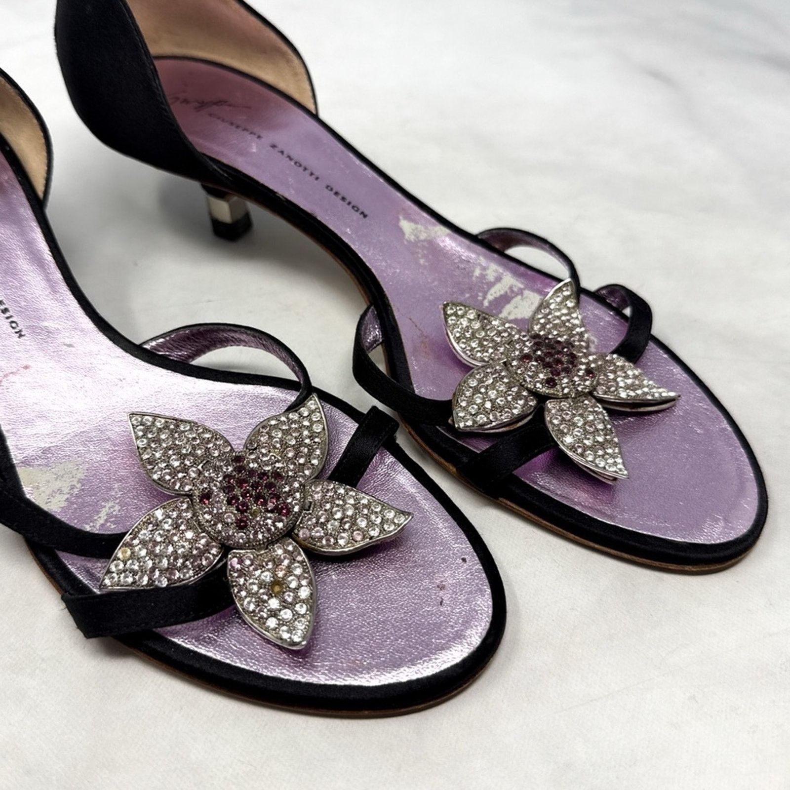 Giuseppe Zanotti Giuseppe Zanotti Vicini Vintage Y2K Flower Kitten Heel Mules Size US 9.5 / IT 39.5 - 5 Thumbnail
