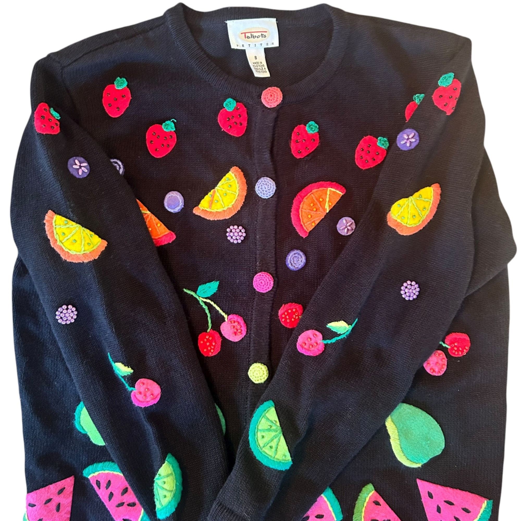 Talbots Vintage Talbots Embroidered Beaded Art To Wear Novelty Fruit Size S / US 4 / IT 40 - 4 Thumbnail