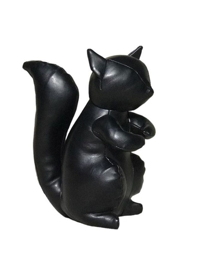 Japanese Brand Rare Black Squirrel Faux Leather Soft Toy Size ONE SIZE - 2 Thumbnail