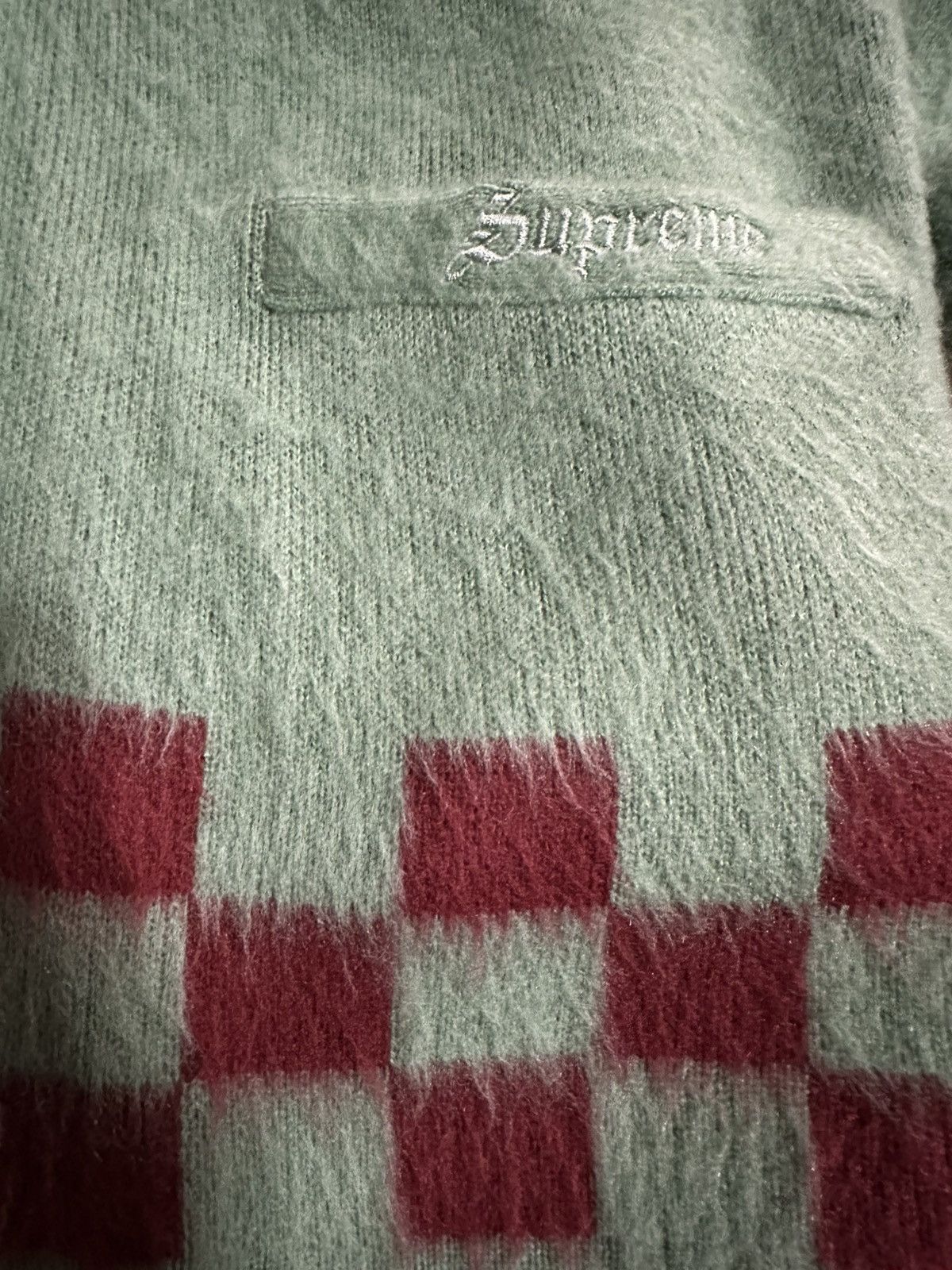 Supreme Supreme Brushed Checkerboard Cardigan - Mint, Medium Size US M / EU 48-50 / 2 - 3 Thumbnail
