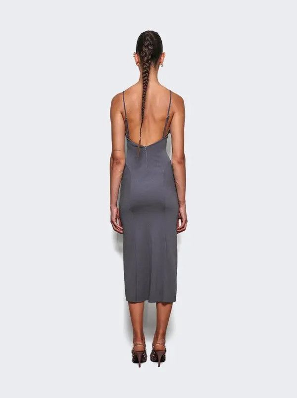 The Attico o1mle0526 Embellished Midi Dress in Gray Size XS / US 0-2 / IT 36-38 - 2 Thumbnail
