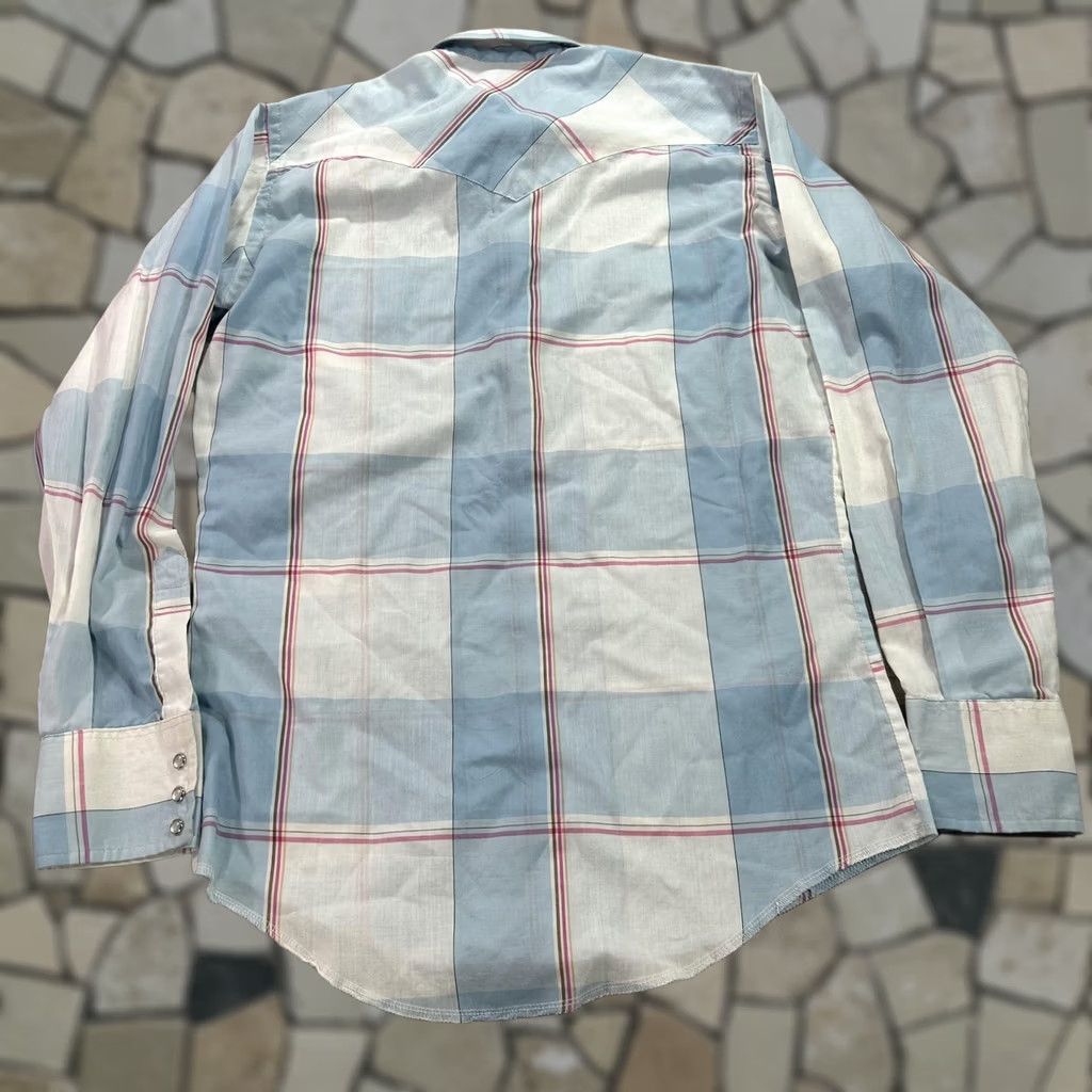 Wrangler VINTAGE Wrangler Shirt Mens Medium Blue Plaid Western Cowboy Snap USA Size US M / EU 48-50 / 2 - 1 Thumbnail