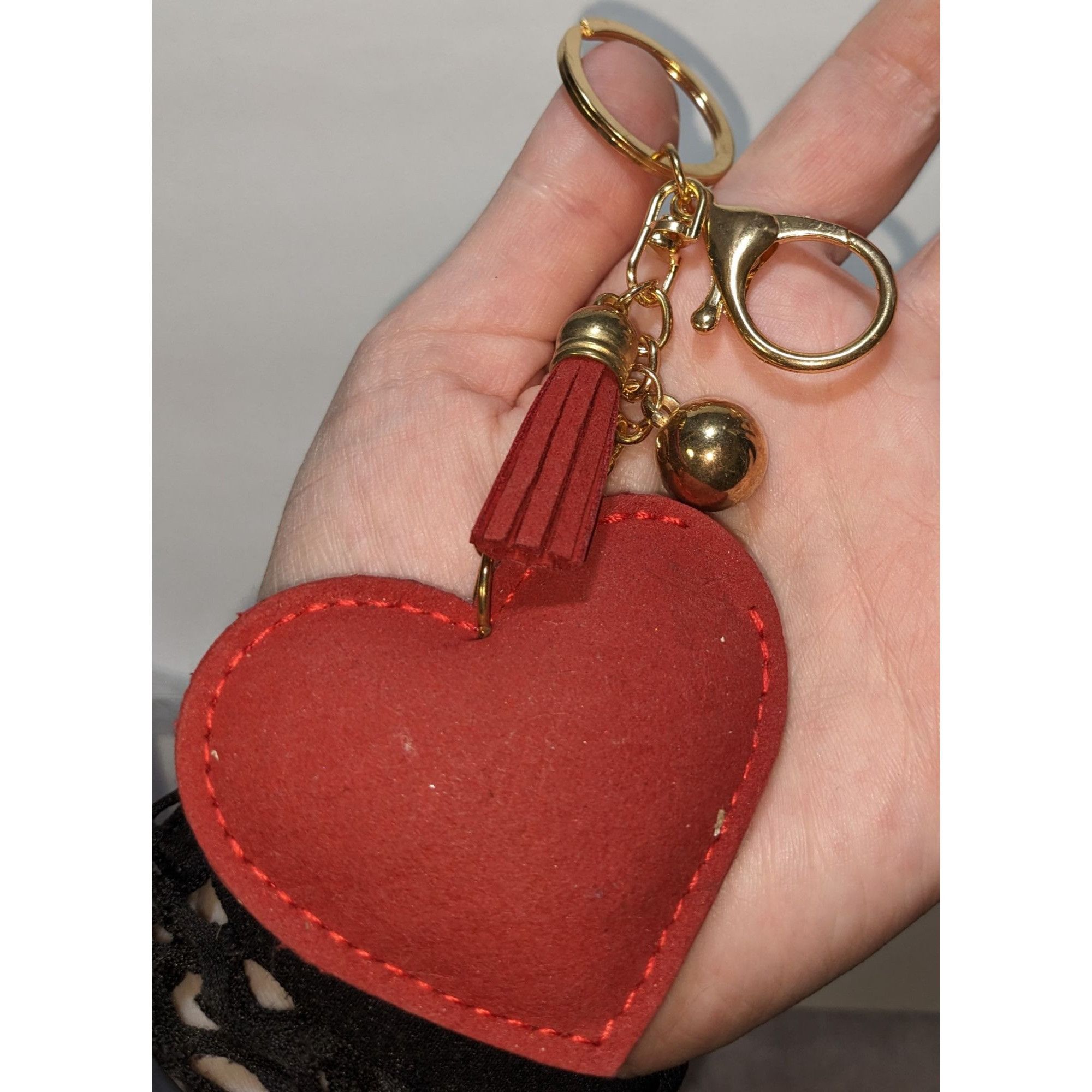 Other Rhinestone Heart "Faith" Keychain With Gold Accents & Tassel Size ONE SIZE - 2 Thumbnail