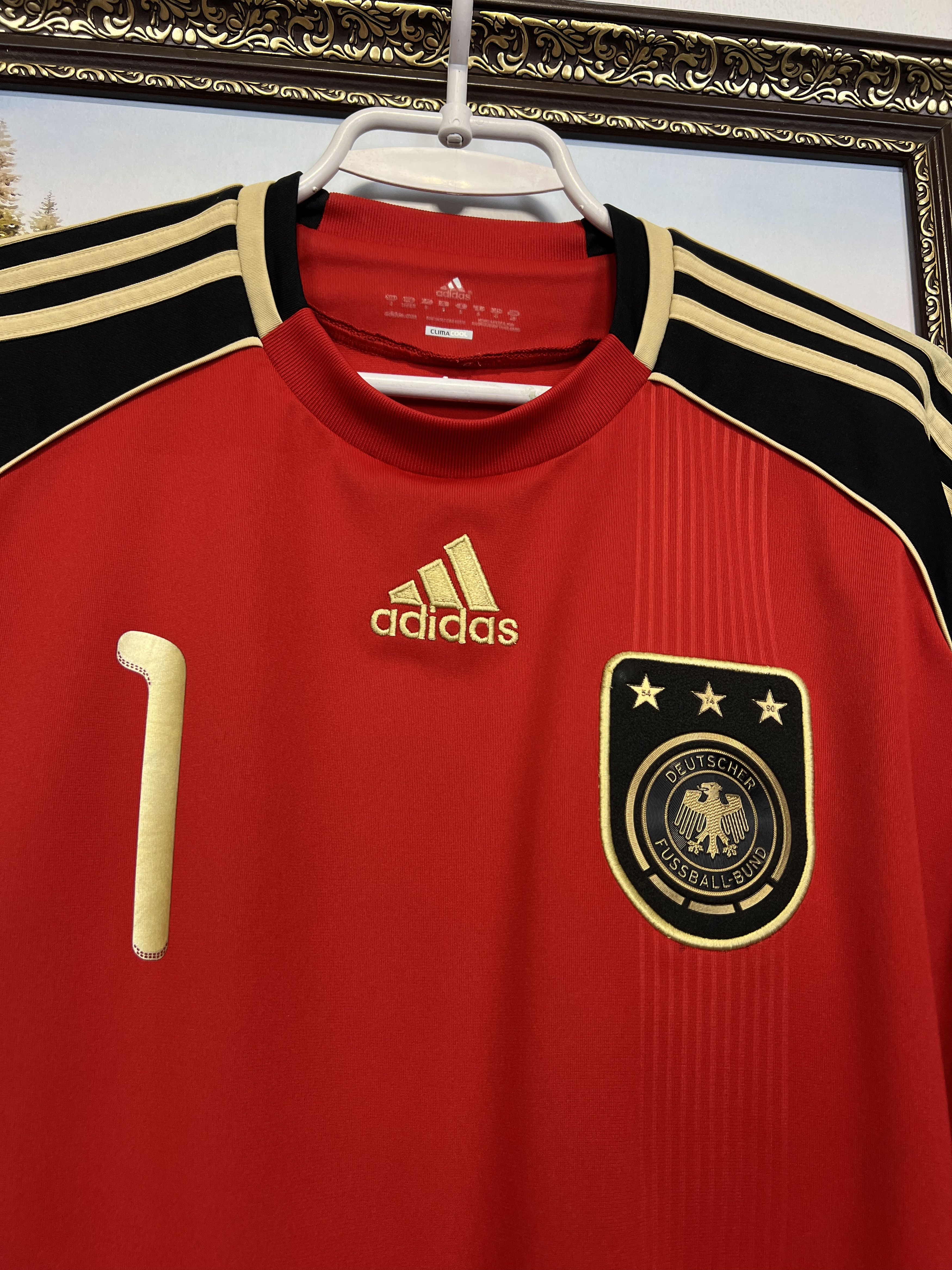 Adidas Germany Goalkeeper football shirt Soccer #1 Adler Jersey Size US S / EU 44-46 / 1 - 3 Thumbnail