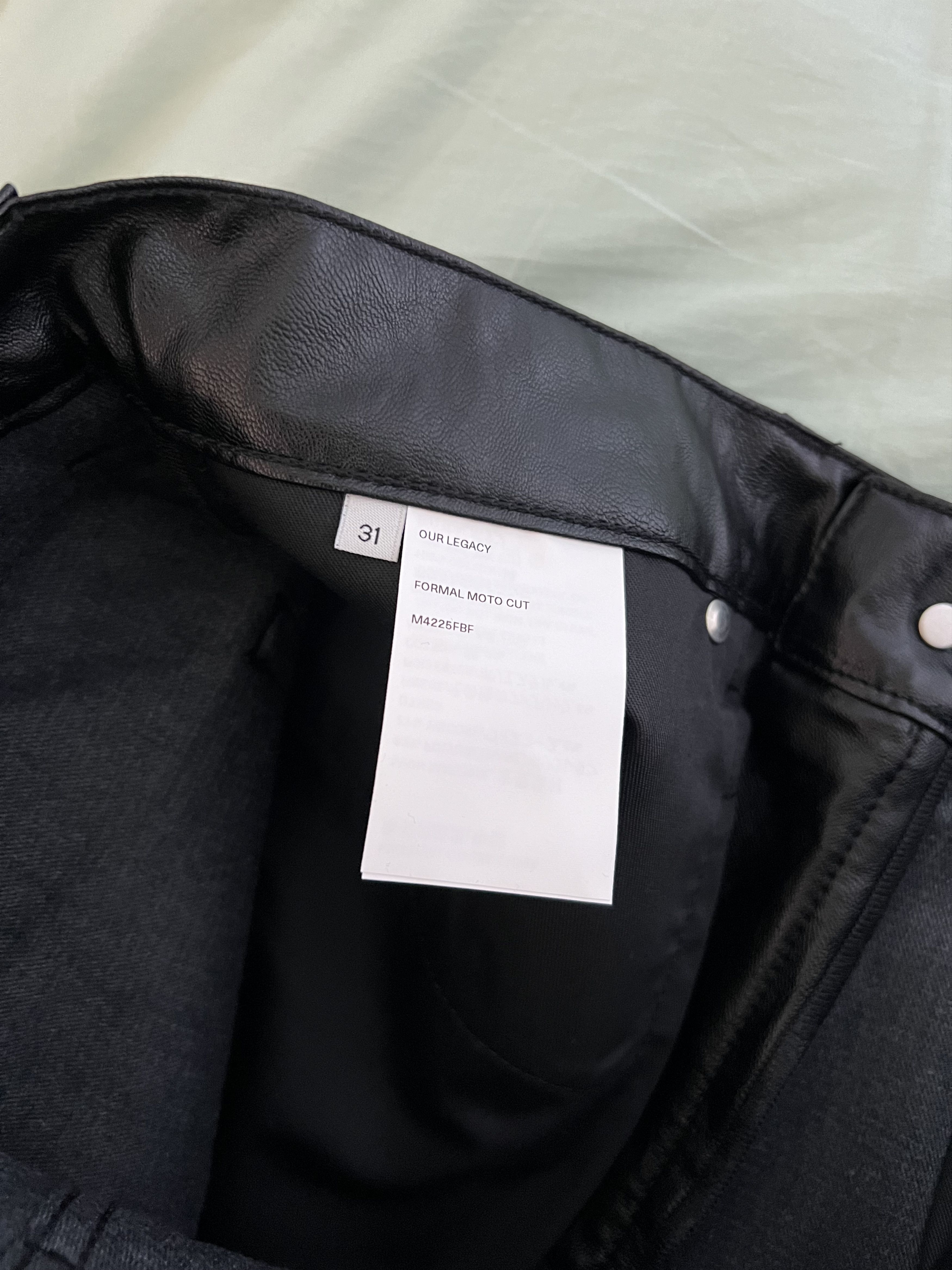 Our Legacy Our Legacy Formal Moto Cut Faux Leather Pants in Black Size US 31 - 8 Thumbnail