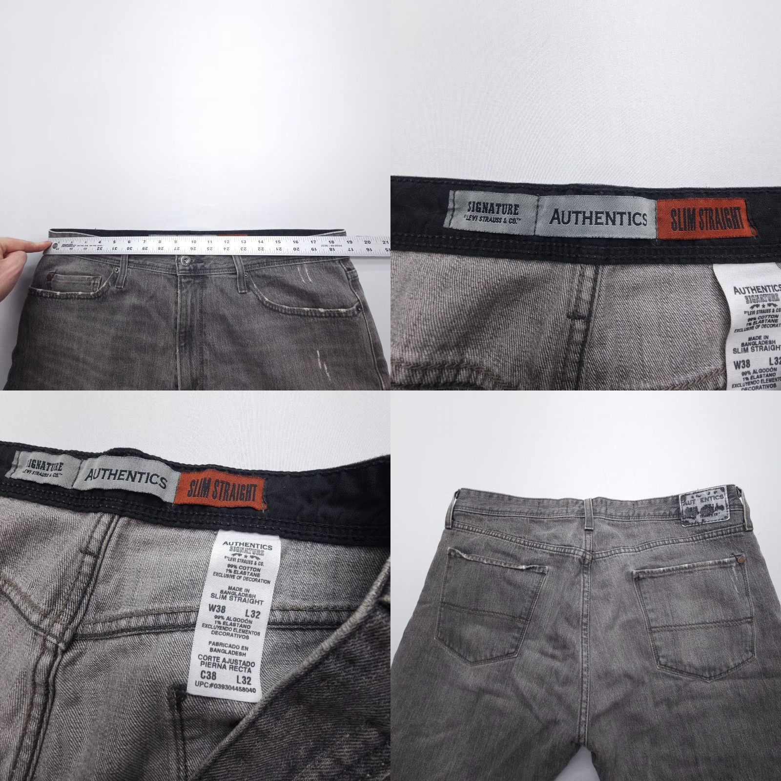 Levi's Levi's Signature Slim Straight Jeans Mens 38 x 32 Gray Authentics Y2K Vtg 2000's Size US 38 / EU 54 - 8 Thumbnail