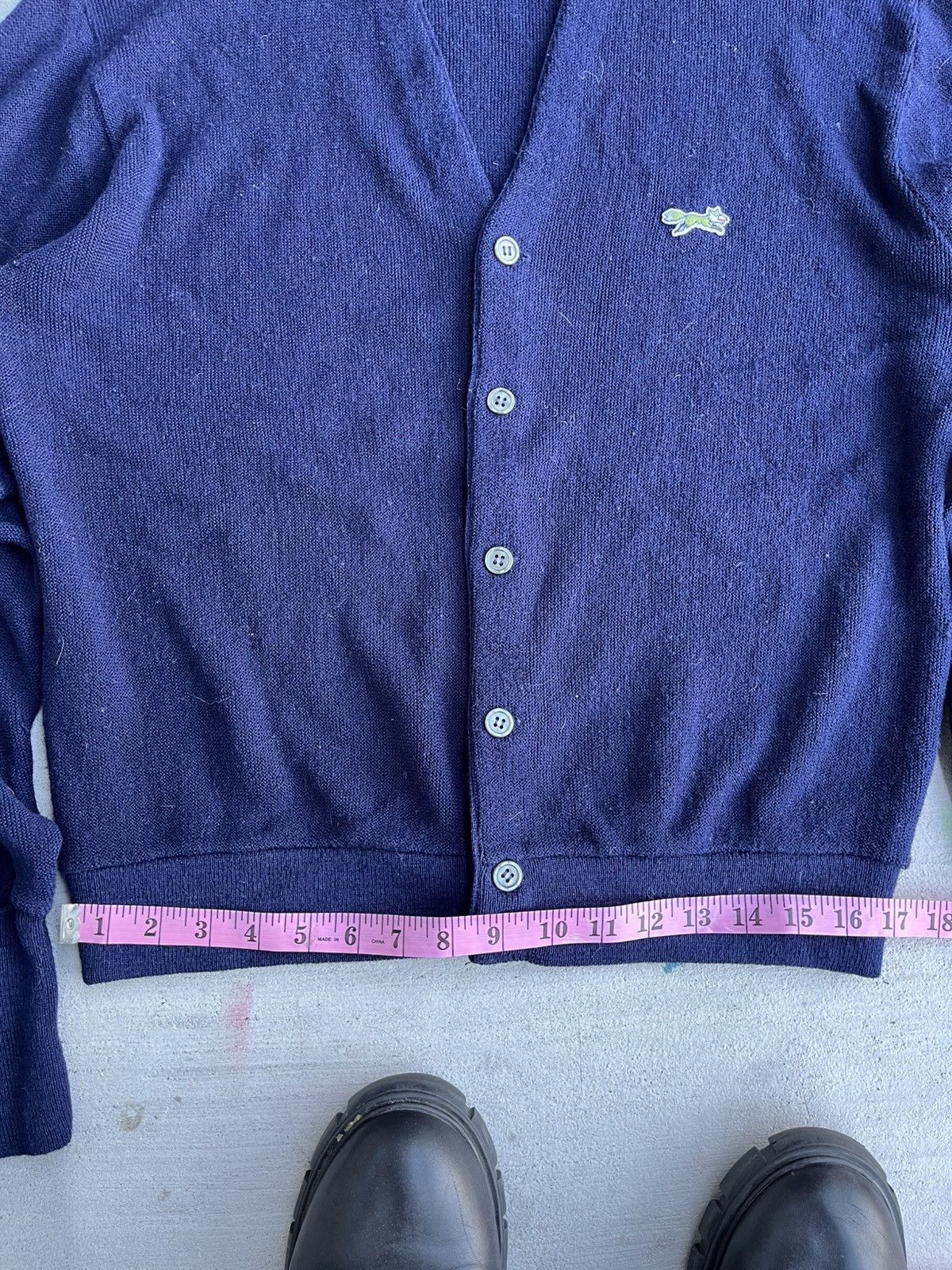 JCPenney × Vintage 1980s The Fox Sweater by Jofremy – Navy Wool Cardigan (L) Size US L / EU 52-54 / 3 - 4 Thumbnail