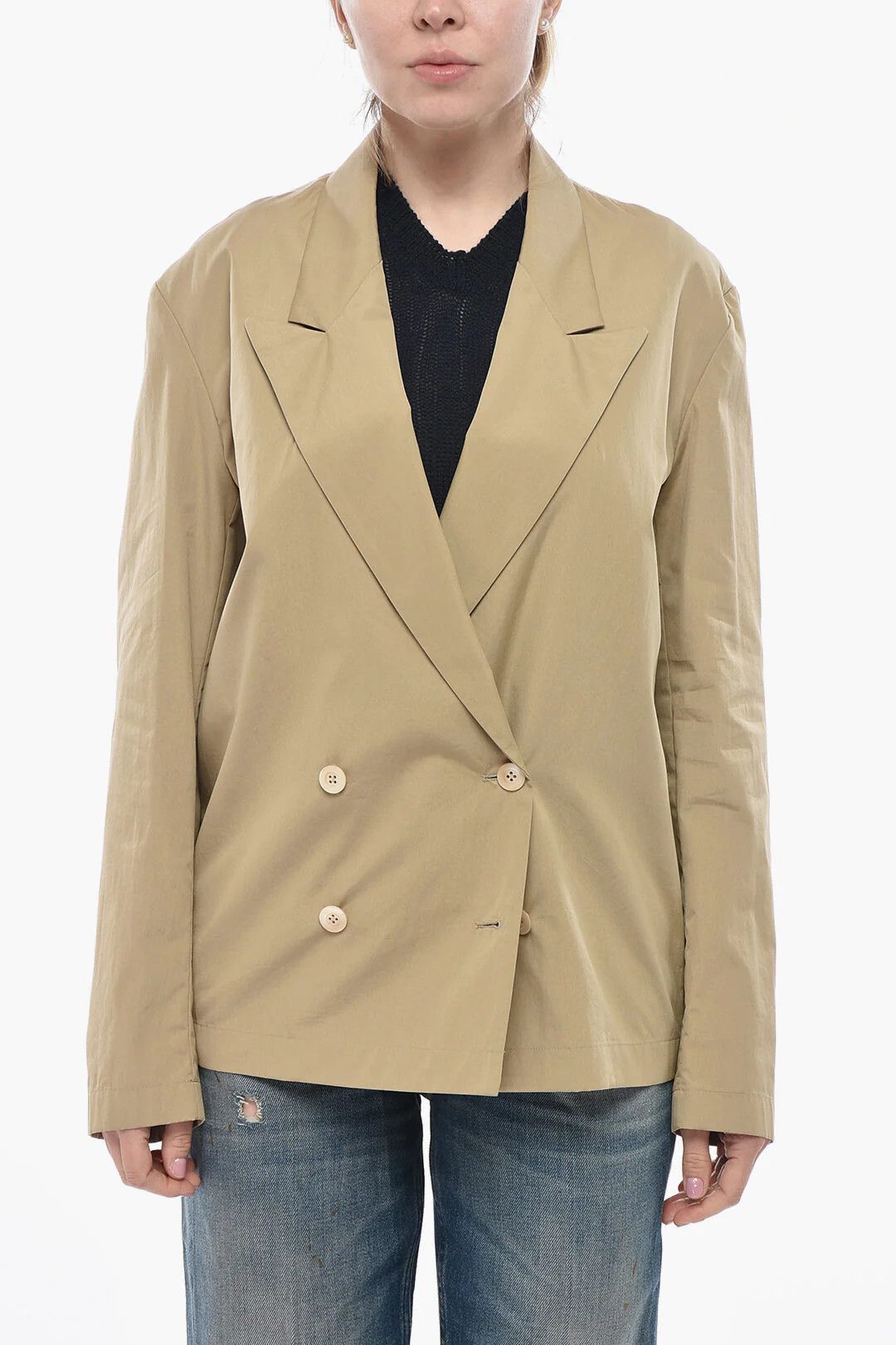 Dries Van Noten og1mm0426 Double-Breasted Blazer in Beige Size M / US 6-8 / IT 42-44 - 1 Thumbnail