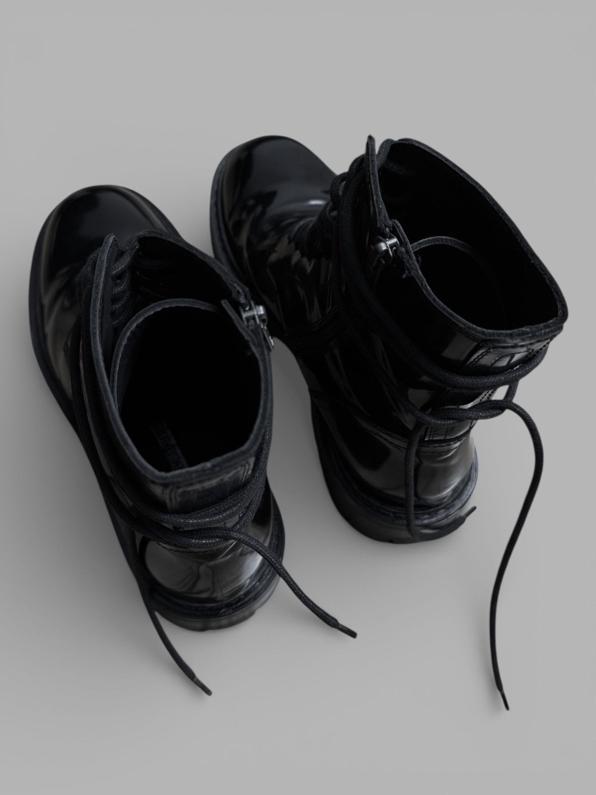 Ann Demeulemeester FW2014 Ann Demeulemeester Patent Leather Combat Biker Boots Size US 9 / EU 42 - 11 Thumbnail