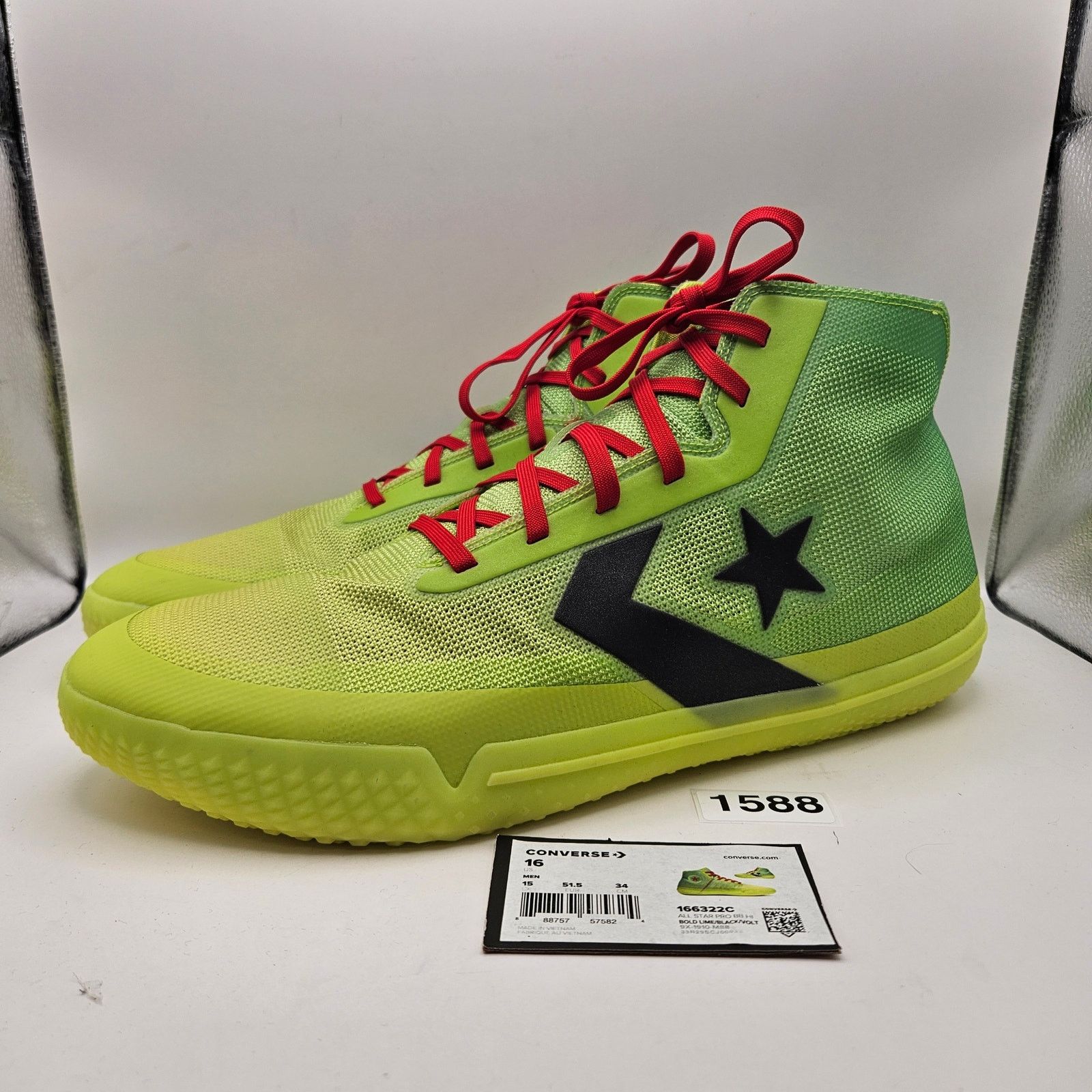Converse CONVERSE MEN'S 16 ALL STAR PRO BB NOCTURNAL LIME VOLT 166322 Size US 15 / EU 48 - 1 Thumbnail