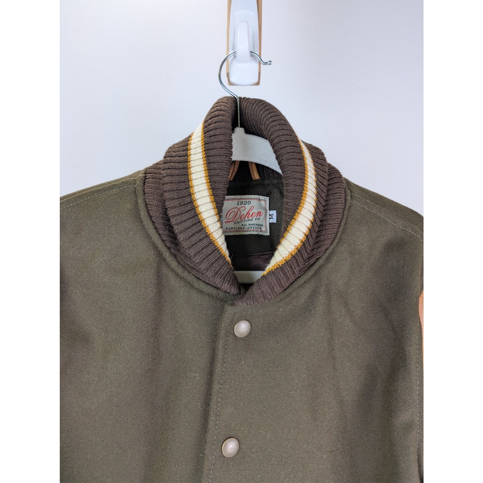 Dehen 1920 o1rshd1 CC20 Varsity Jacket brown melton wool antique brandy Size US M / EU 48-50 / 2 - 7 Thumbnail