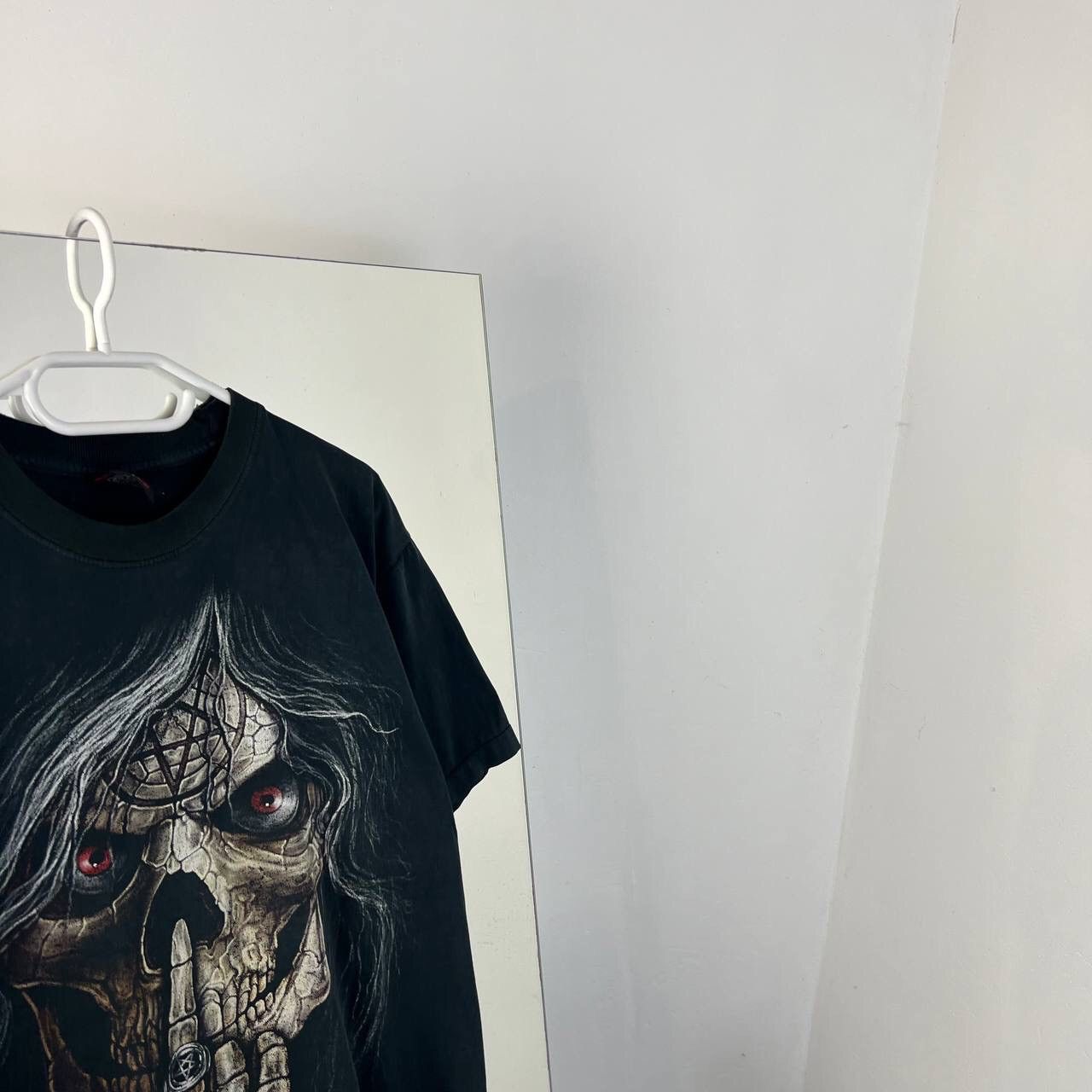 Vintage Vintage 90s Pentagram Skeleton Big Print Rock Skull Size US L / EU 52-54 / 3 - 2 Thumbnail