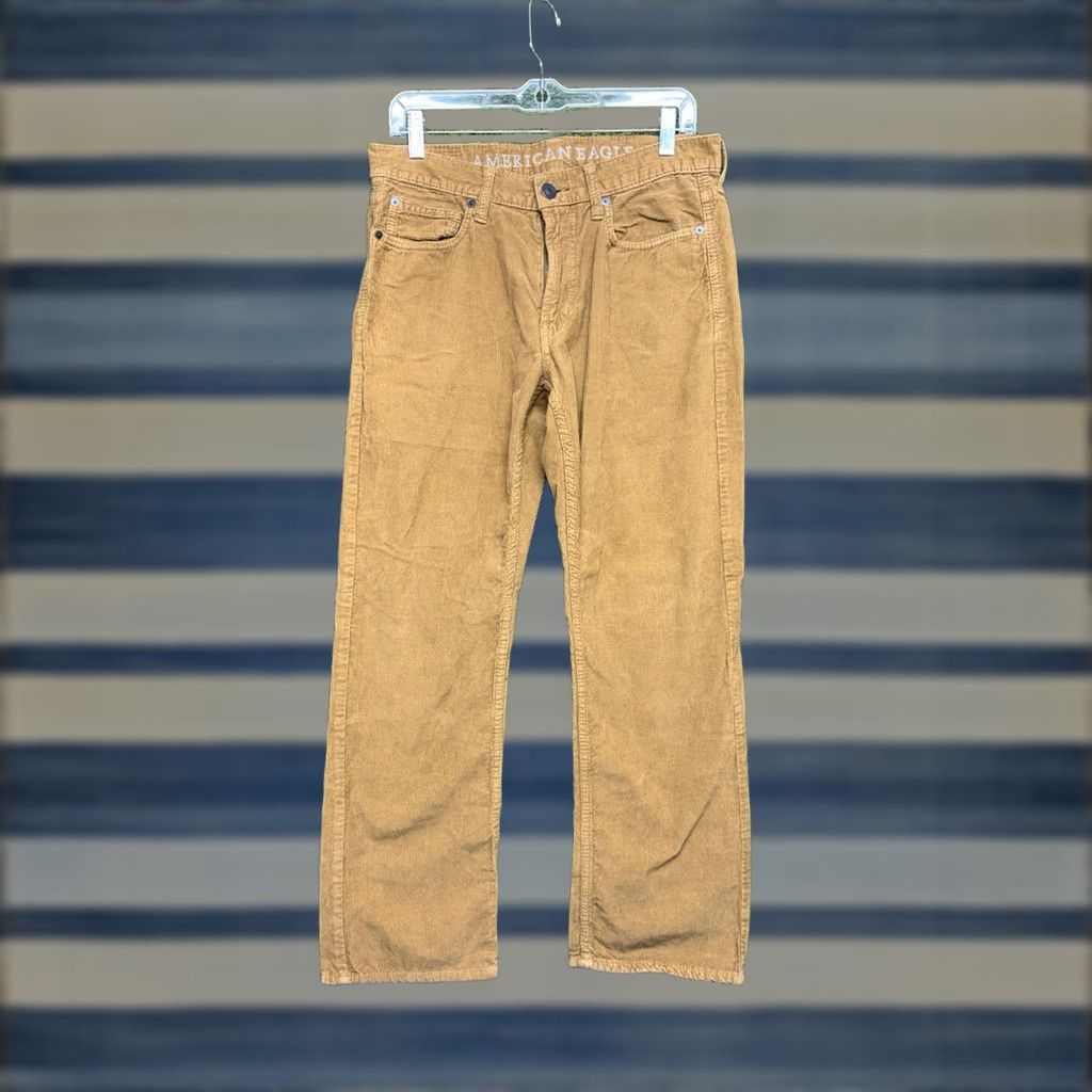 Vintage VINTAGE American Eagle Pants Mens 30x30 Khaki Corduroy Straight Leg Casual Brown Cotton Flat Front Regular Inseam 30 Size US 30 / EU 46 - 1 Thumbnail