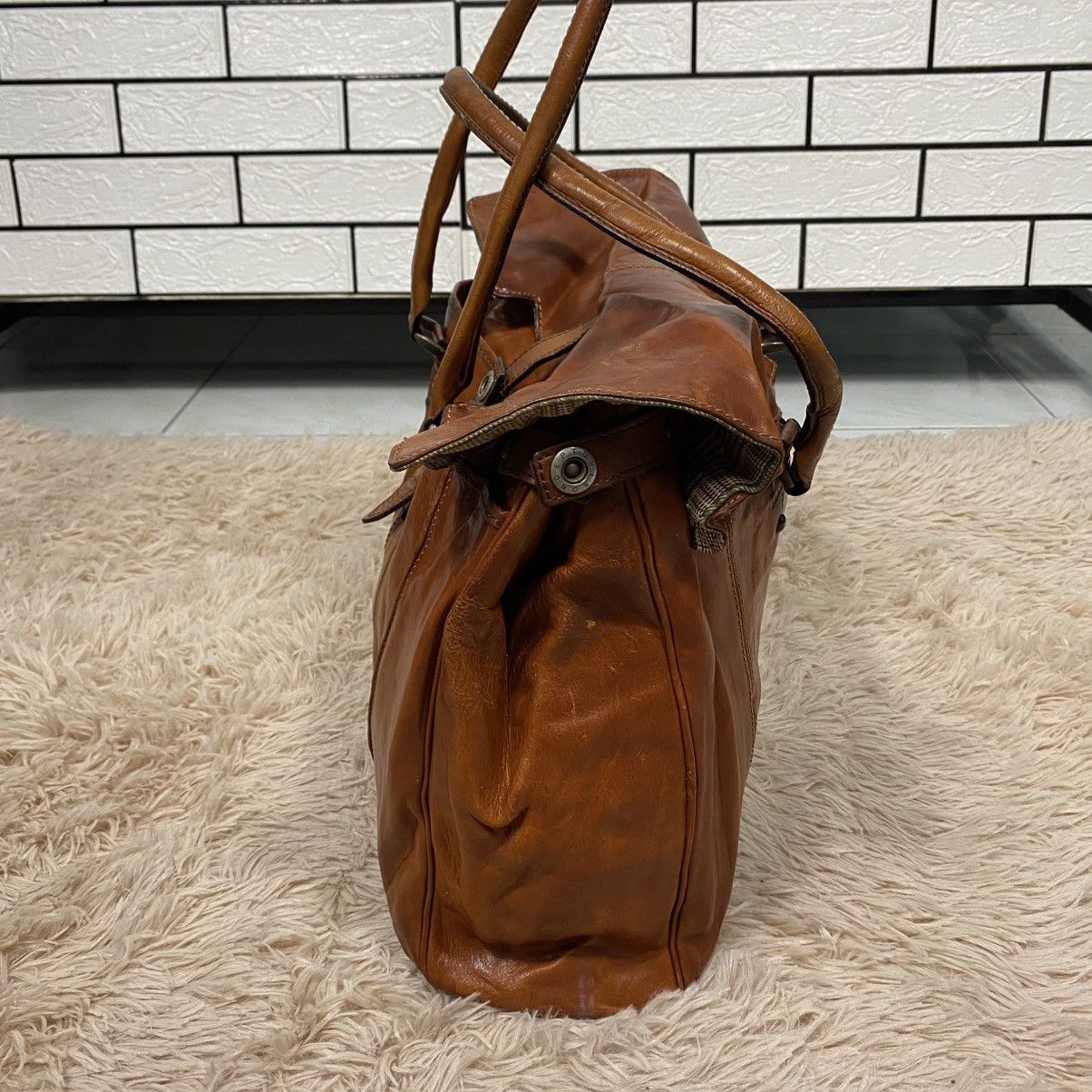 Japanese Brand 📌Vintage Leather Bag Genuine Unison Dept. Size ONE SIZE - 6 Thumbnail