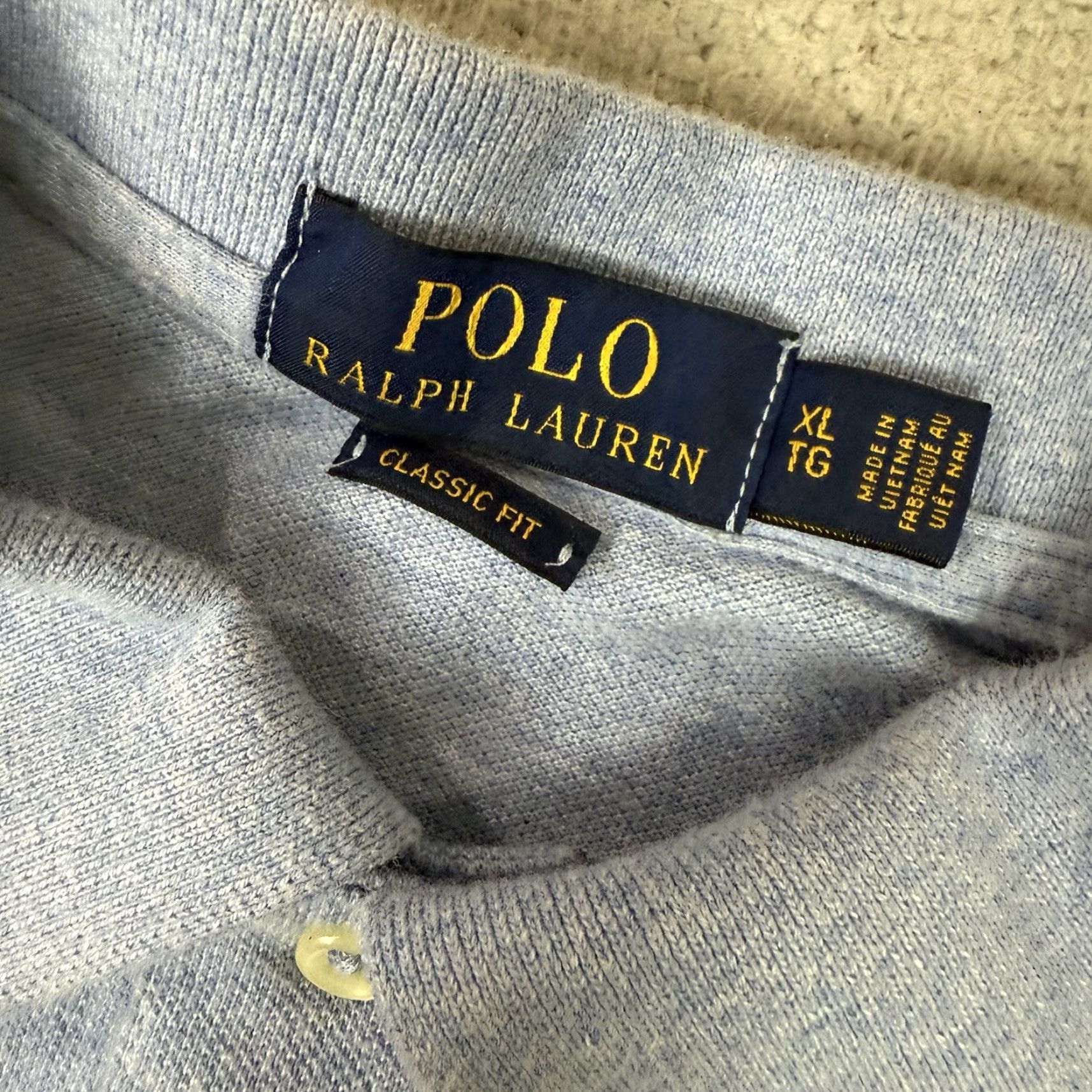 Polo Ralph Lauren VINTAGE Polo Ralph Lauren Polo Shirt XL Blue Logo Classic Mens Regular Short Sleeve Collared 100% Cotton Size US XL / EU 56 / 4 - 4 Thumbnail